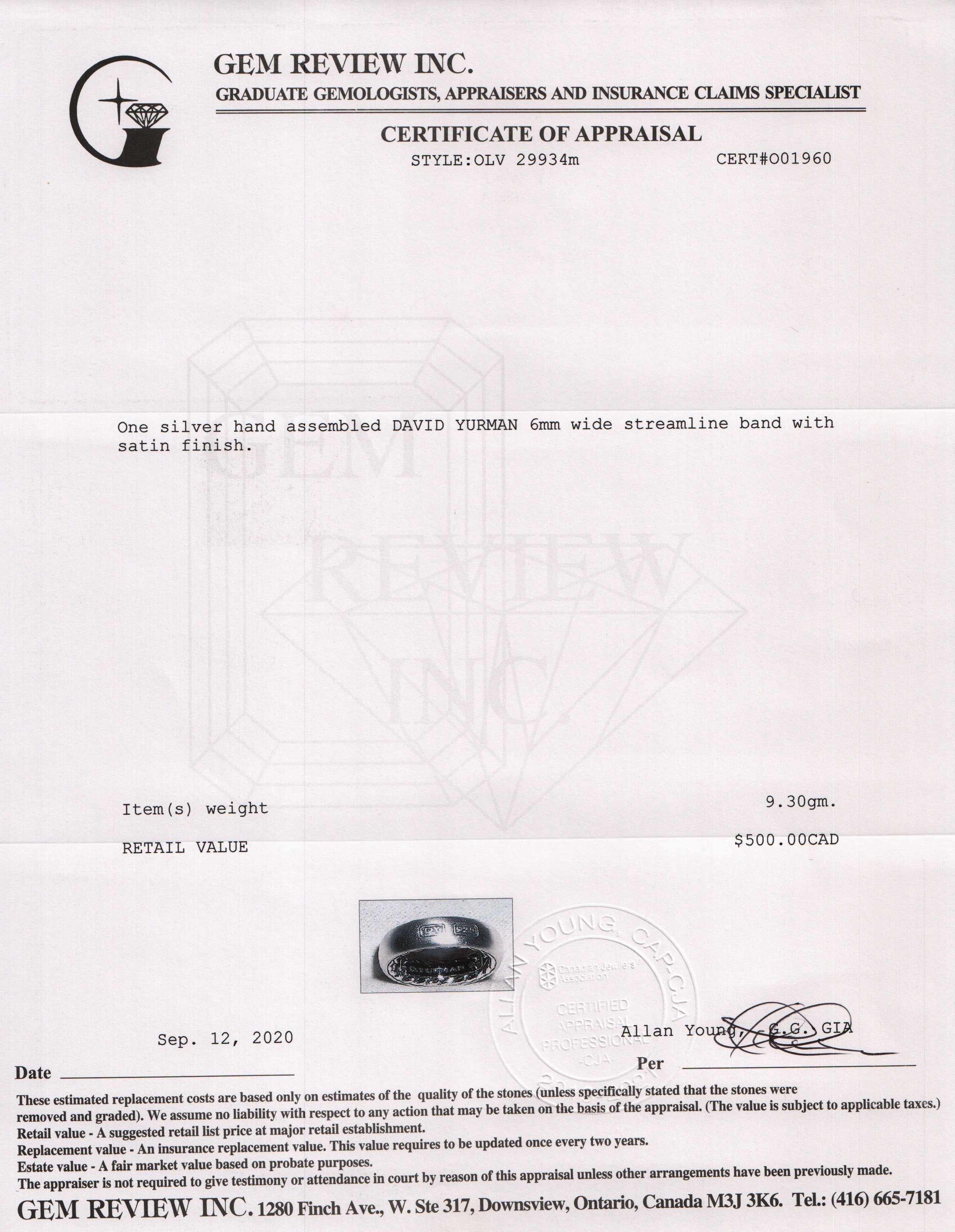 David Yurman Streamline Band ring