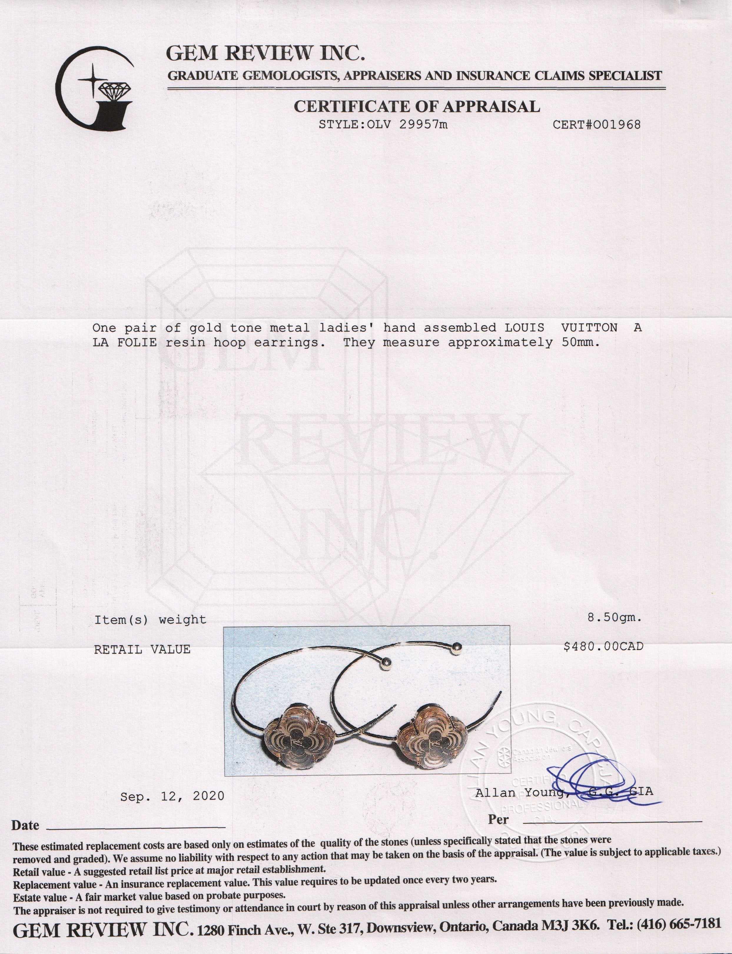 Louis Vuitton A La Folie Hoop Earrings