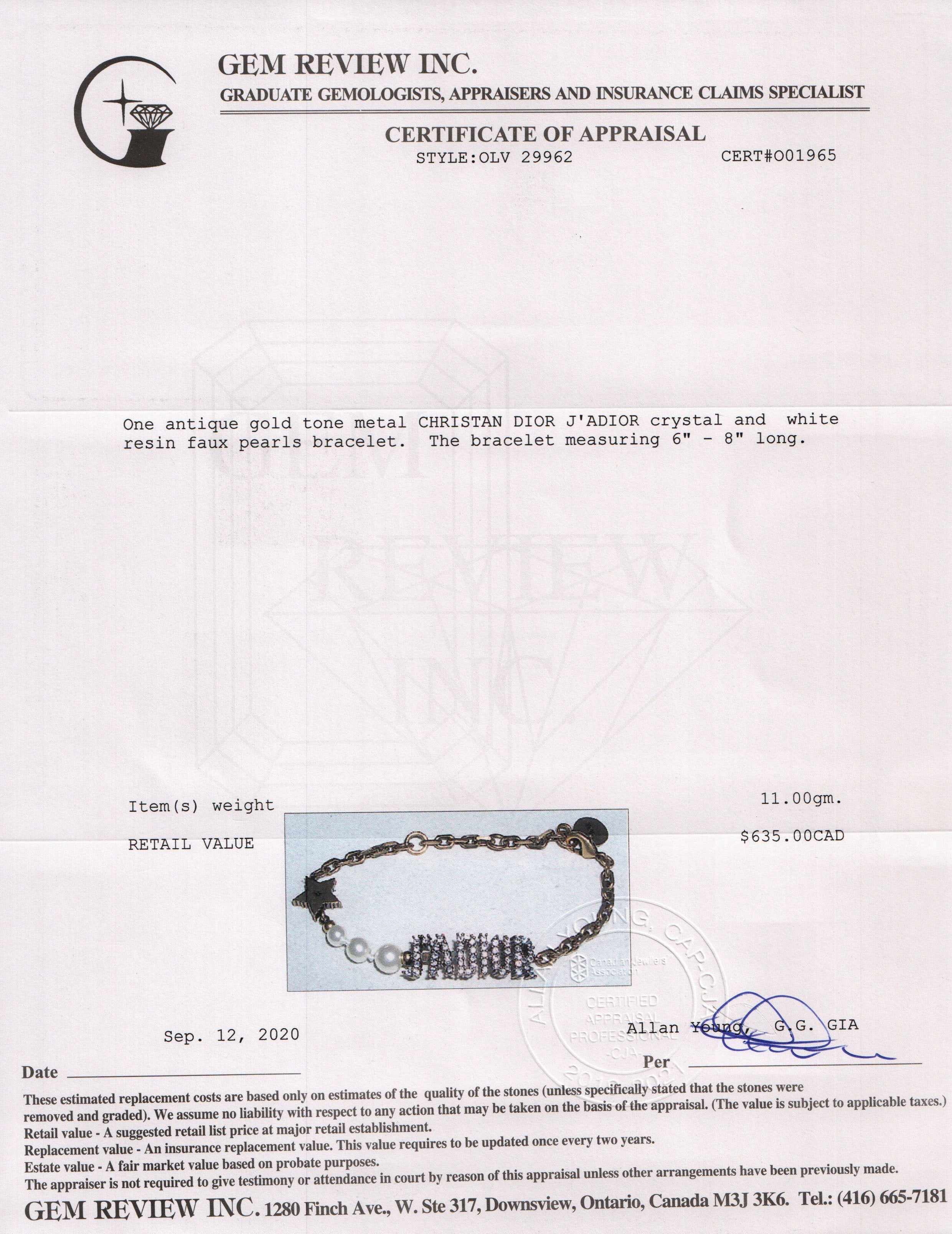 Christian Dior J'Adior Bracelet w/ Box