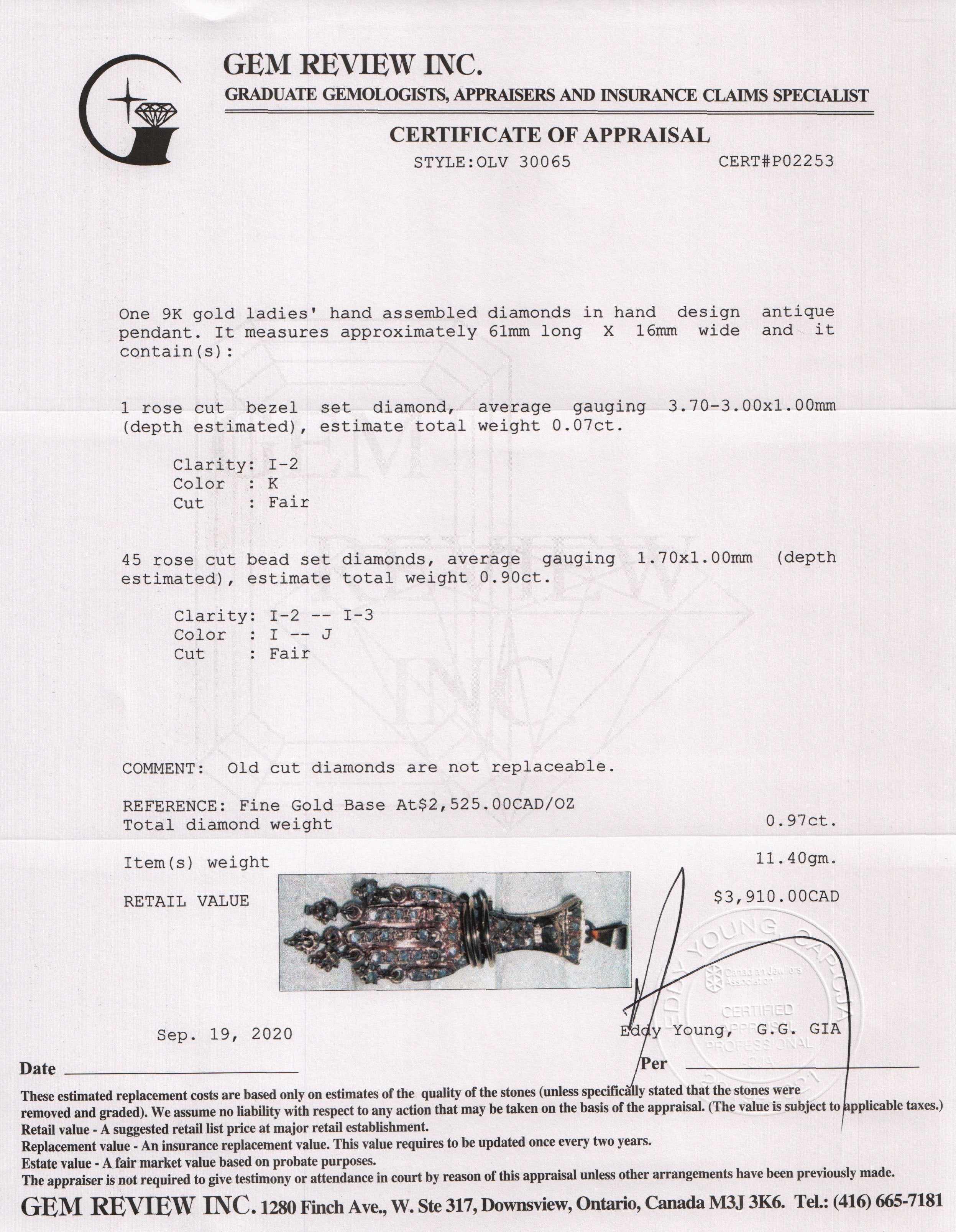 Antique Hand Design Diamond Pendant