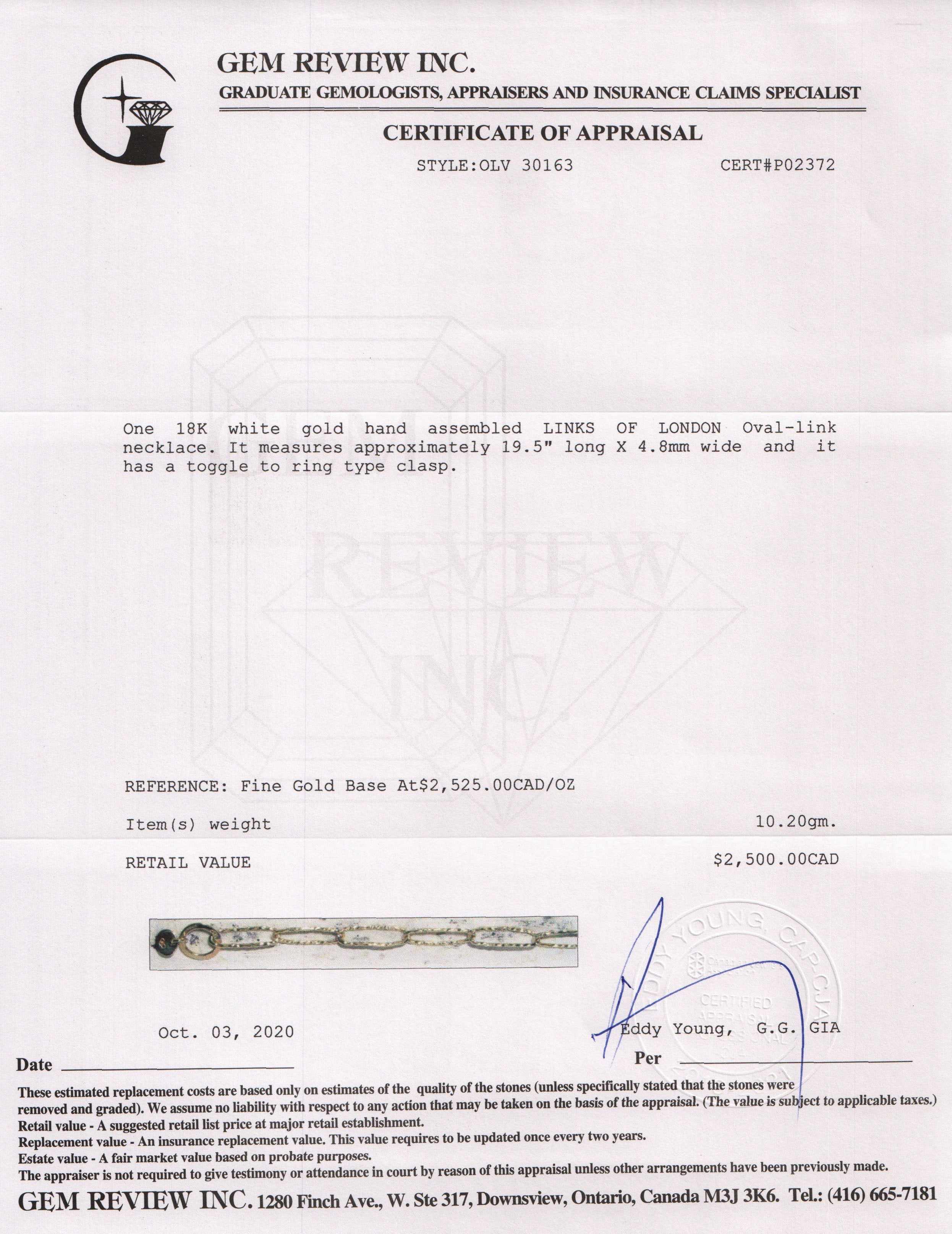 Links of London 18k Gold Oval Link Necklace