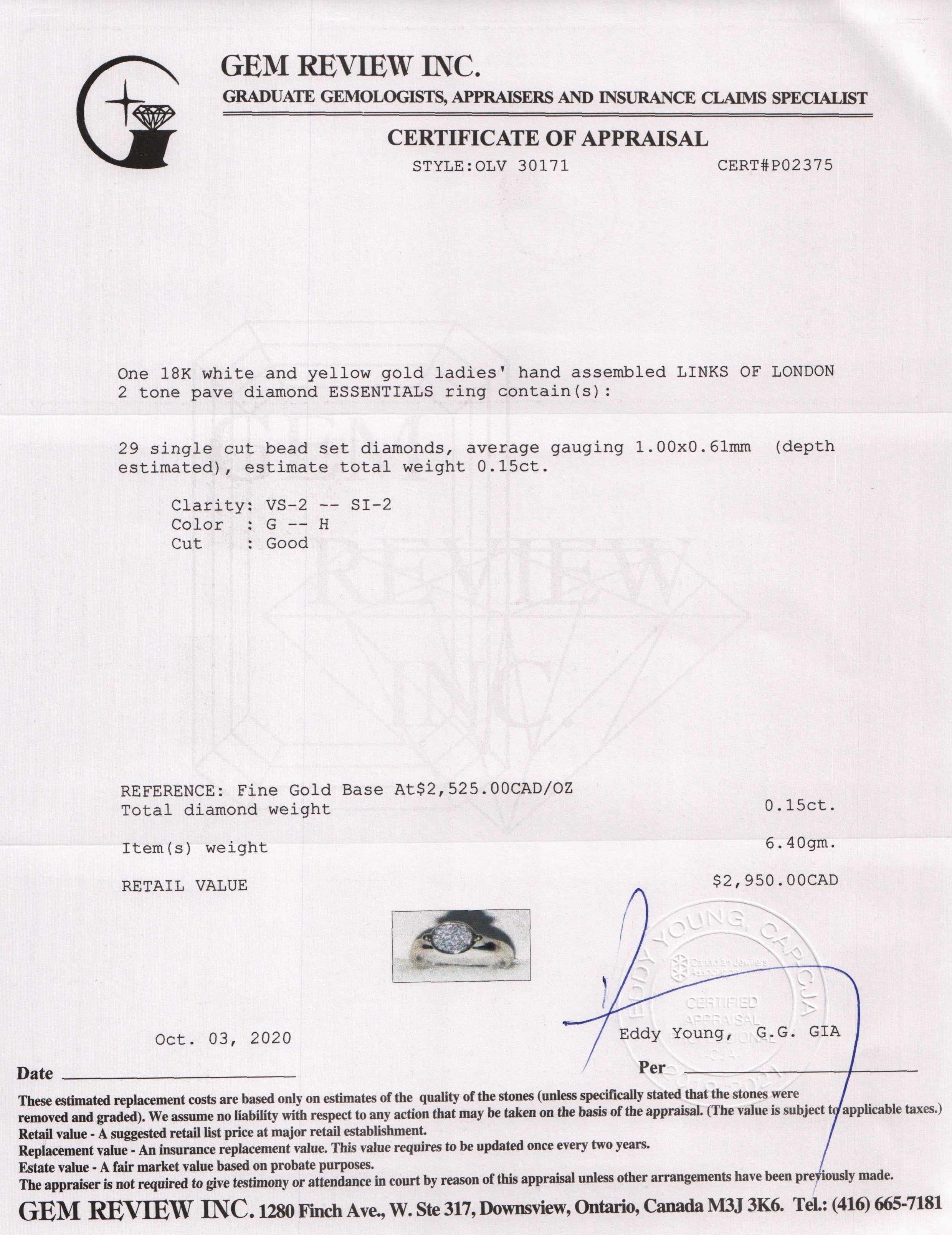 Links of London Two-Tone Diamond Essentials Ring