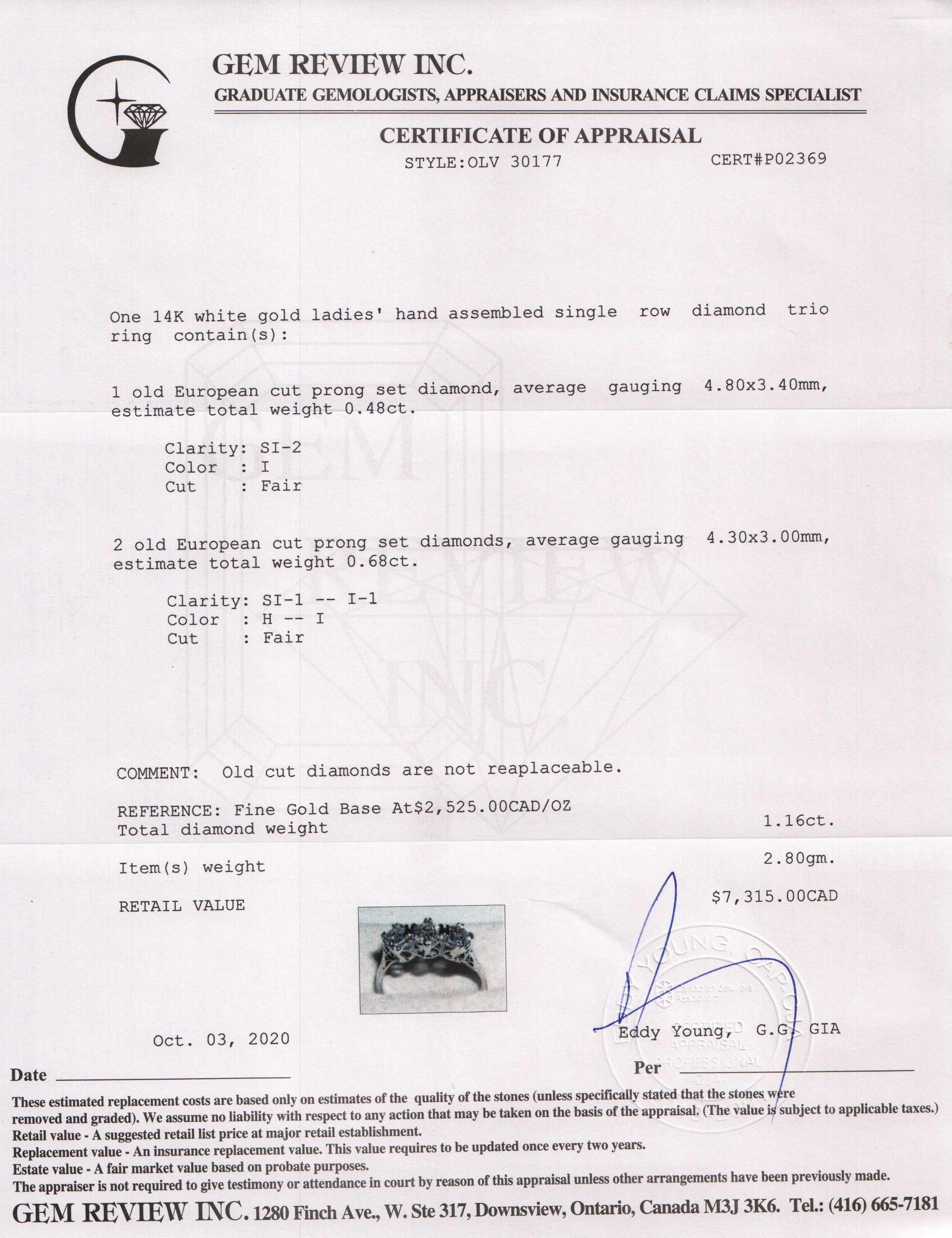 Antique Three Stone Diamond Ring