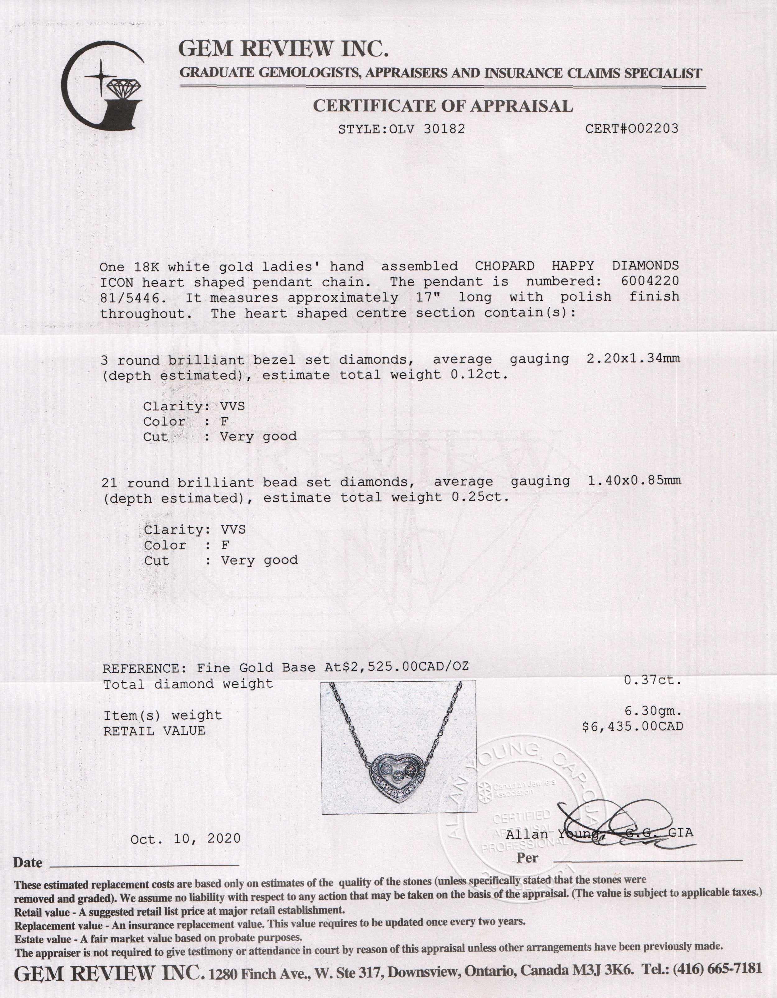 Chopard 18k White Gold Happy Diamonds Icon Pendant Necklace