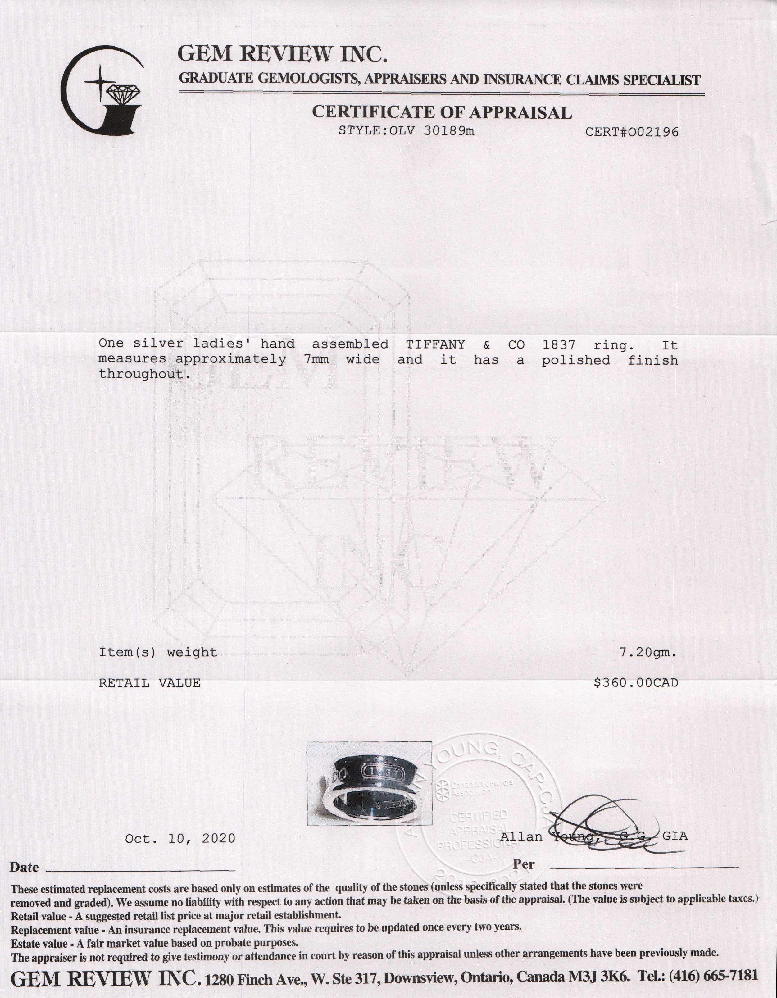 Tiffany & Co. 1837 Ring