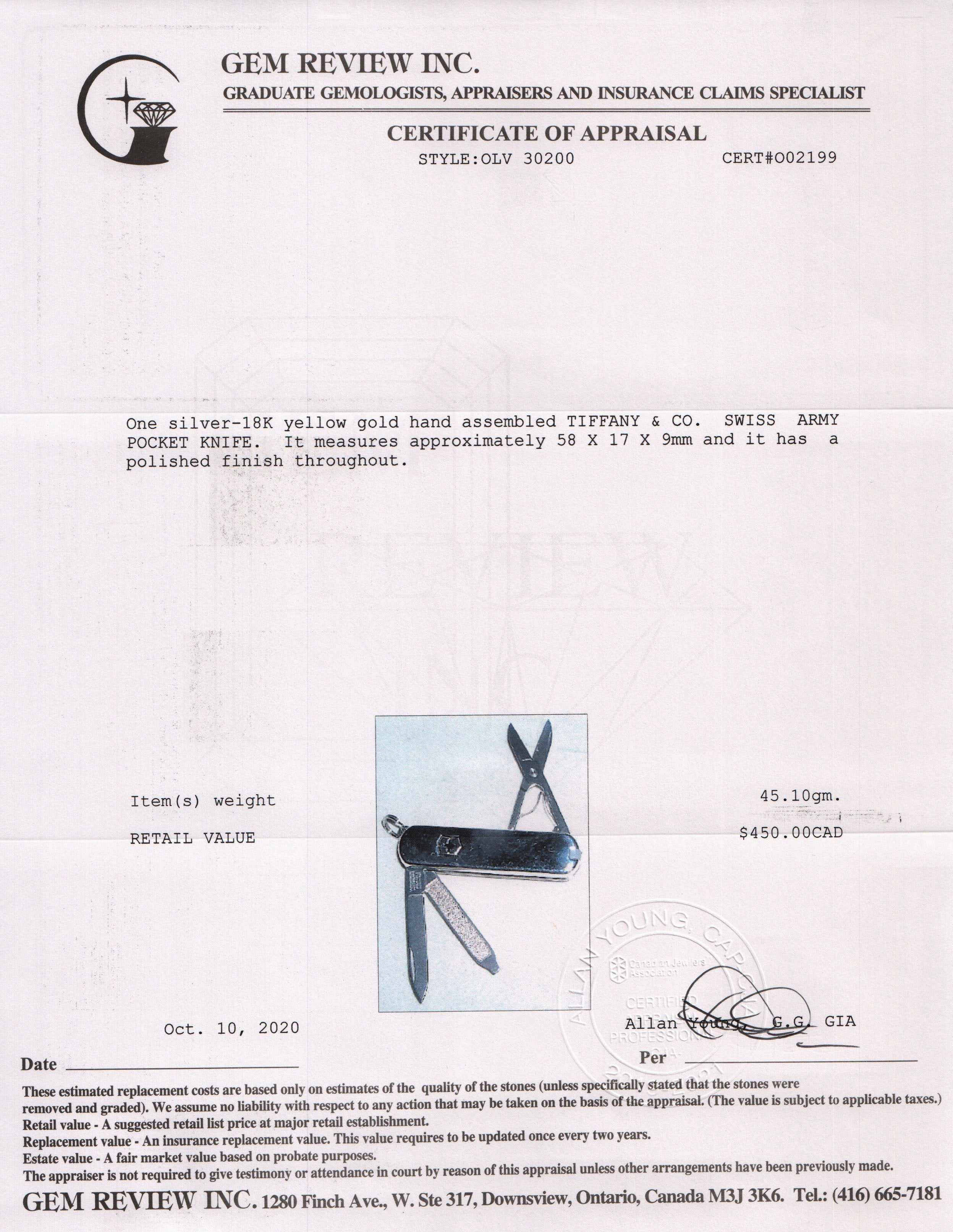 Tiffany & Co. Two-Tone Swiss Army Pocket Knife