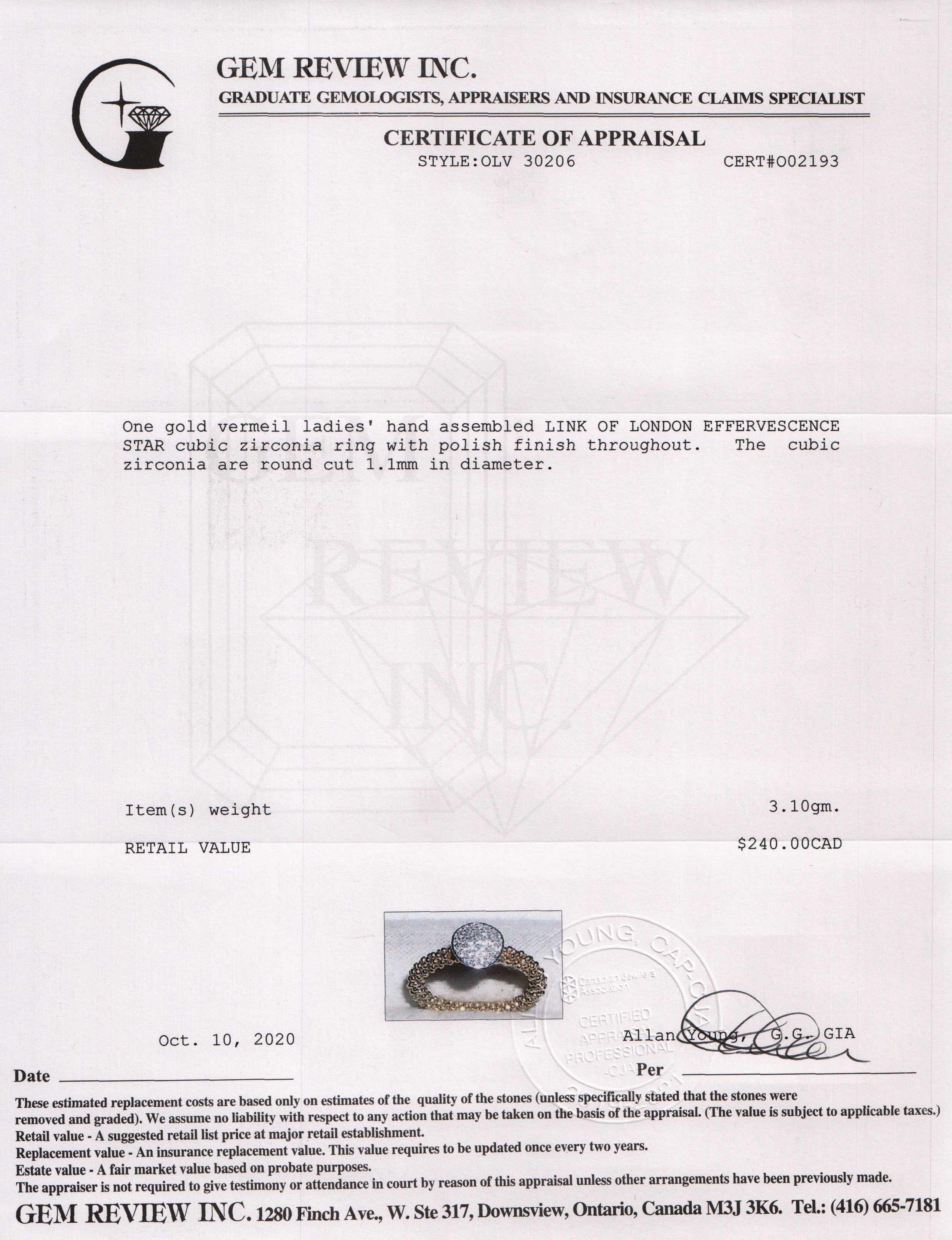 Links of London Gold Vermeil Effervescence Star Ring