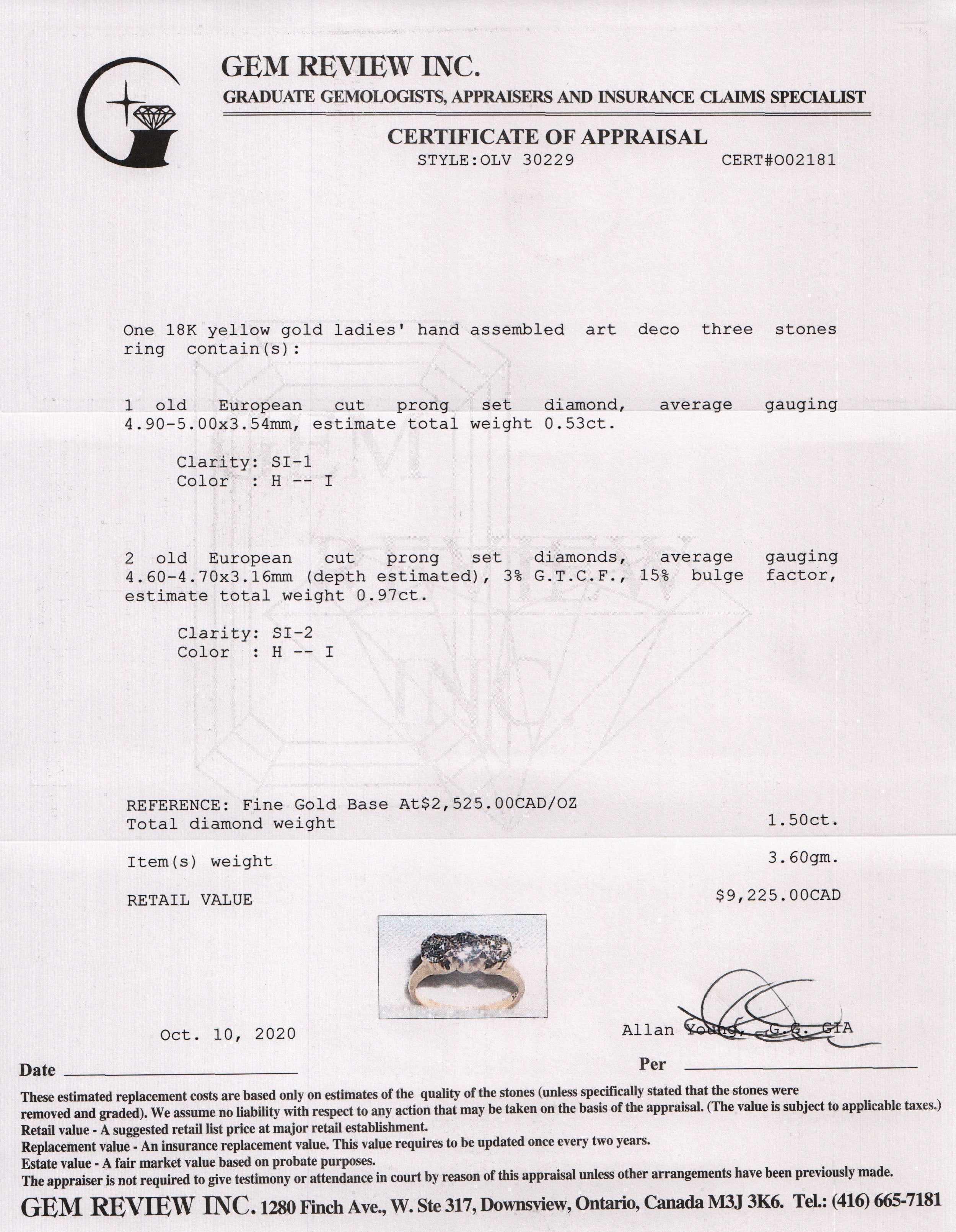 Antique Three Stone Diamond Ring