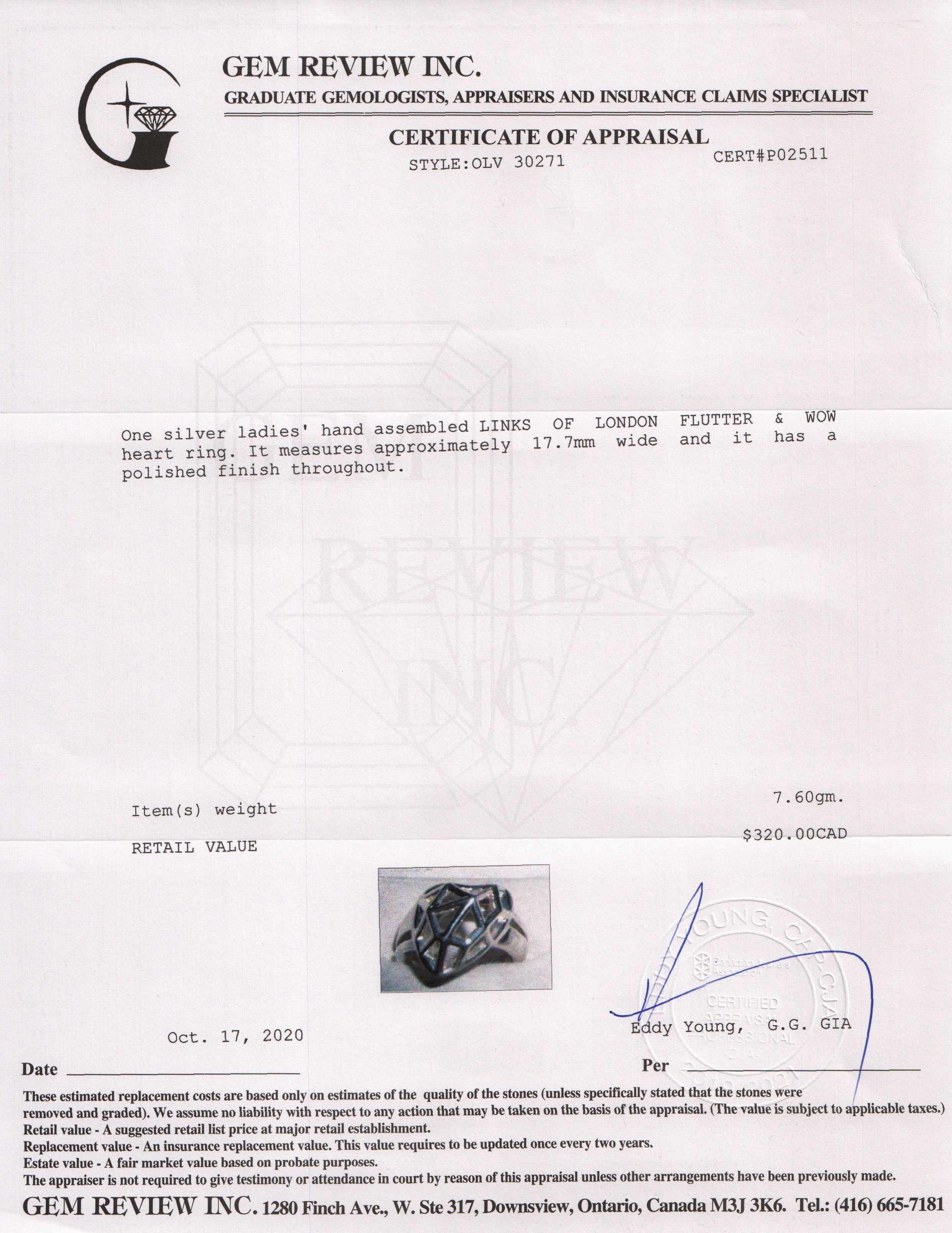 Links of London Flutter and Wow Heart Ring