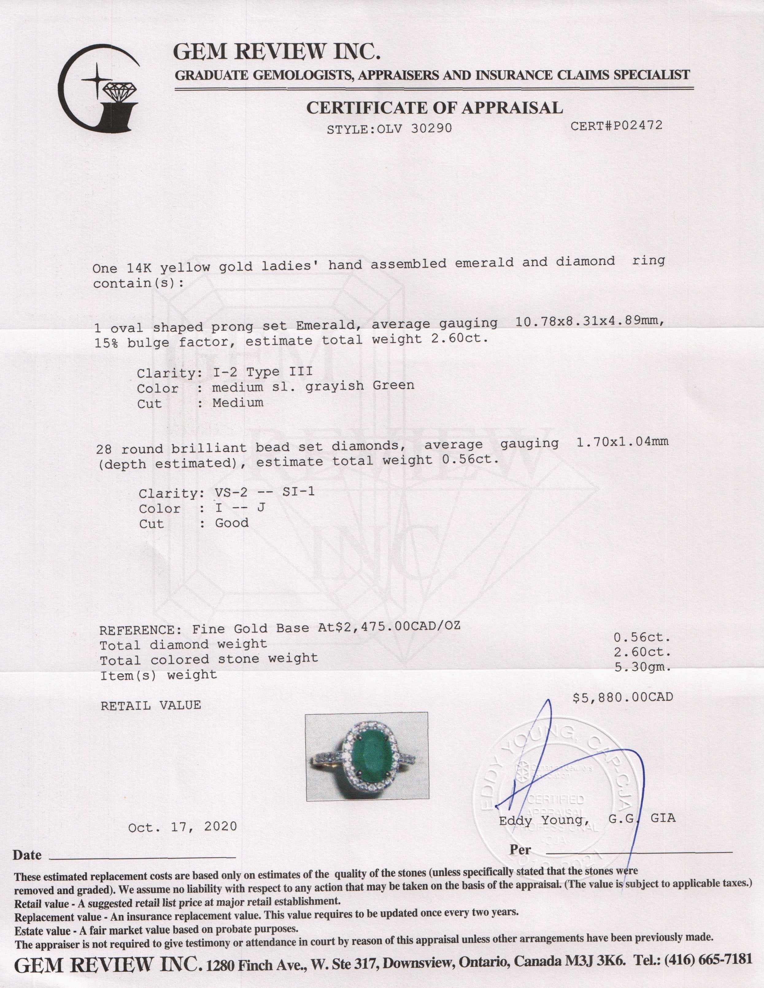 Emerald and Diamond Cocktail Ring