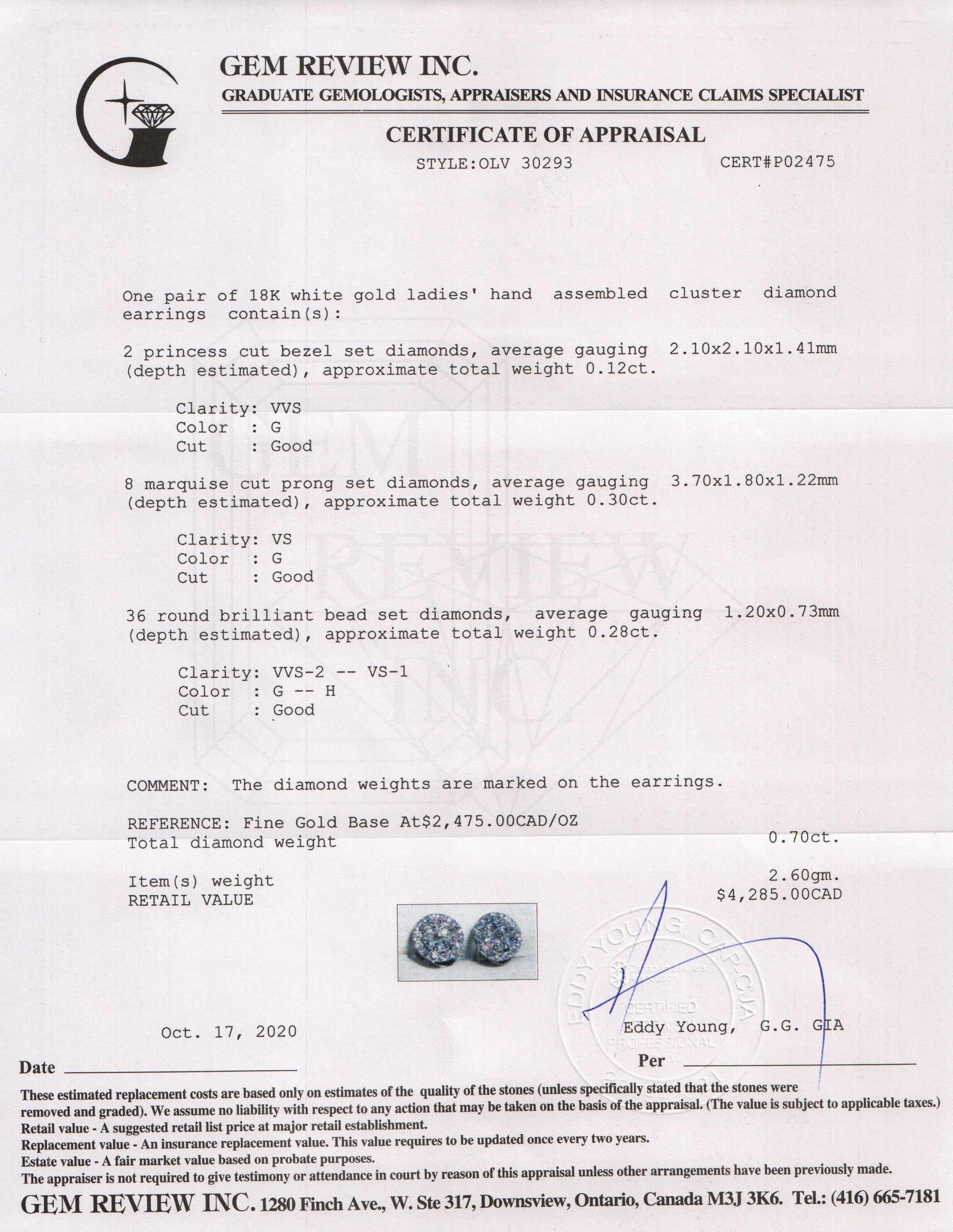 Cluster Diamond Stud Earrings