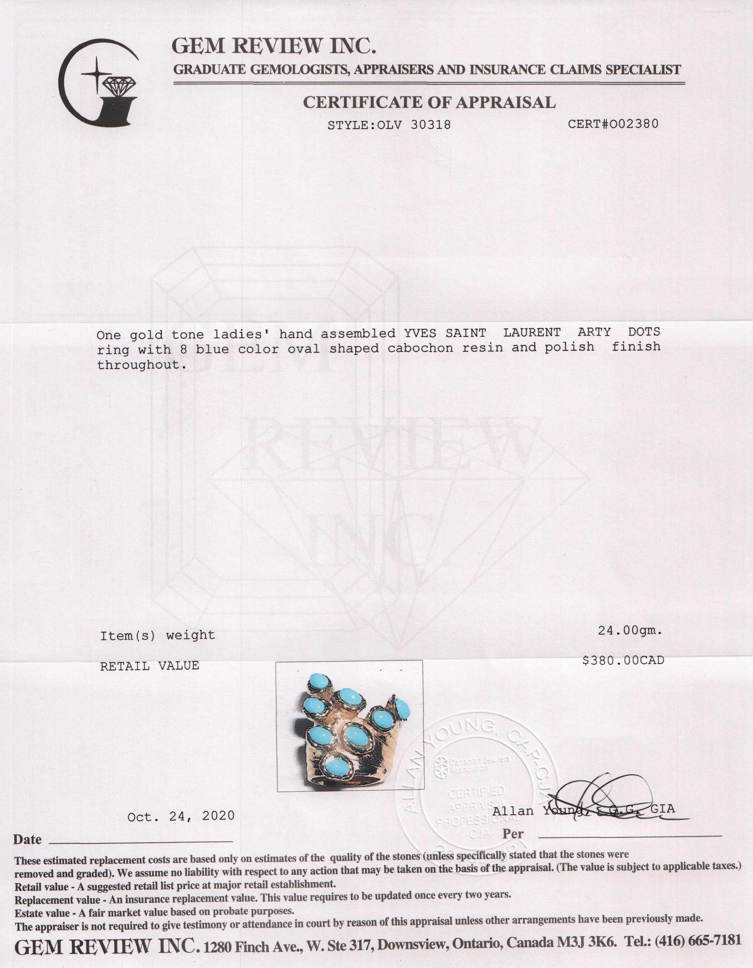 Saint Laurent Resin Arty Dots Ring