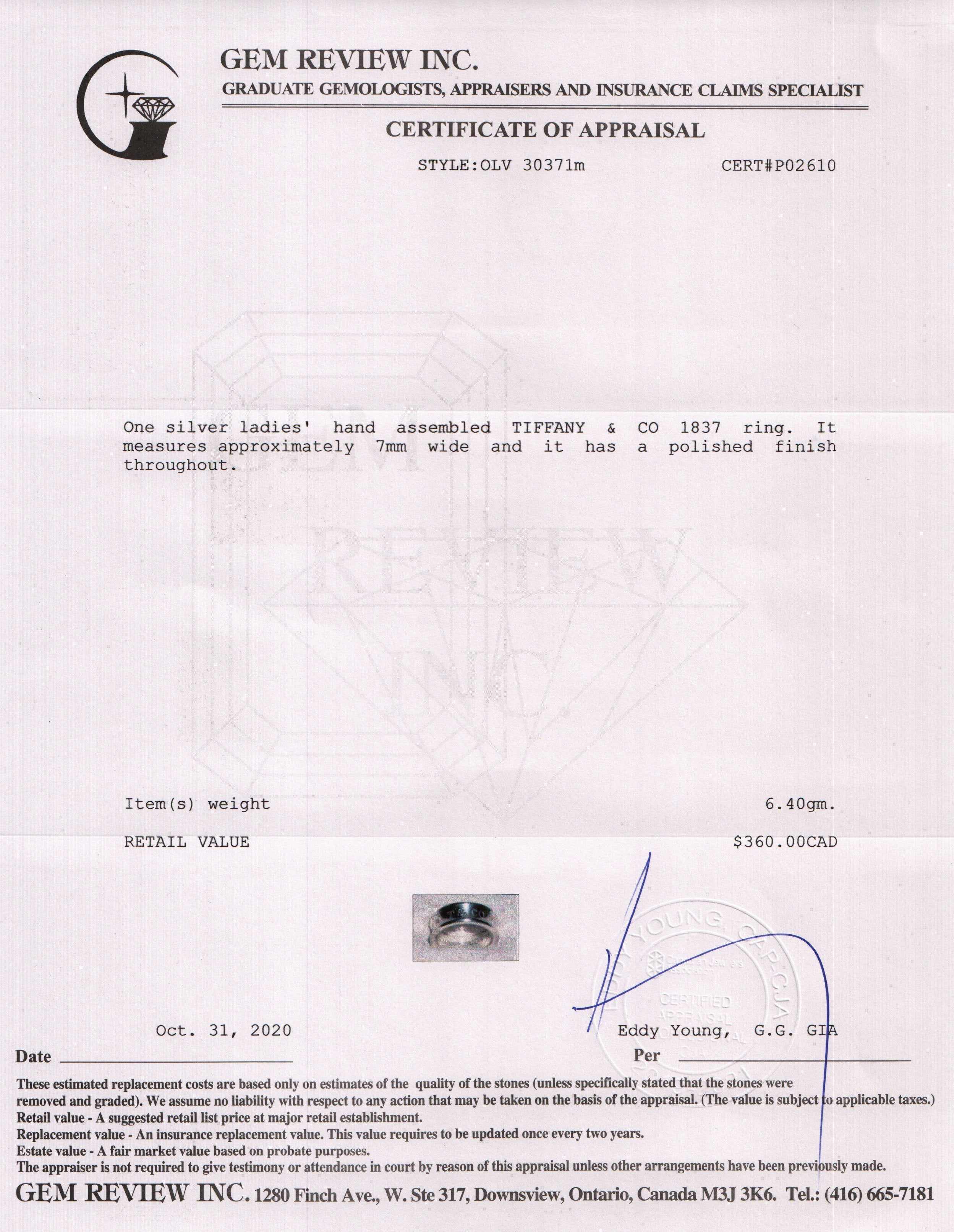 Tiffany & Co. 1837 Ring