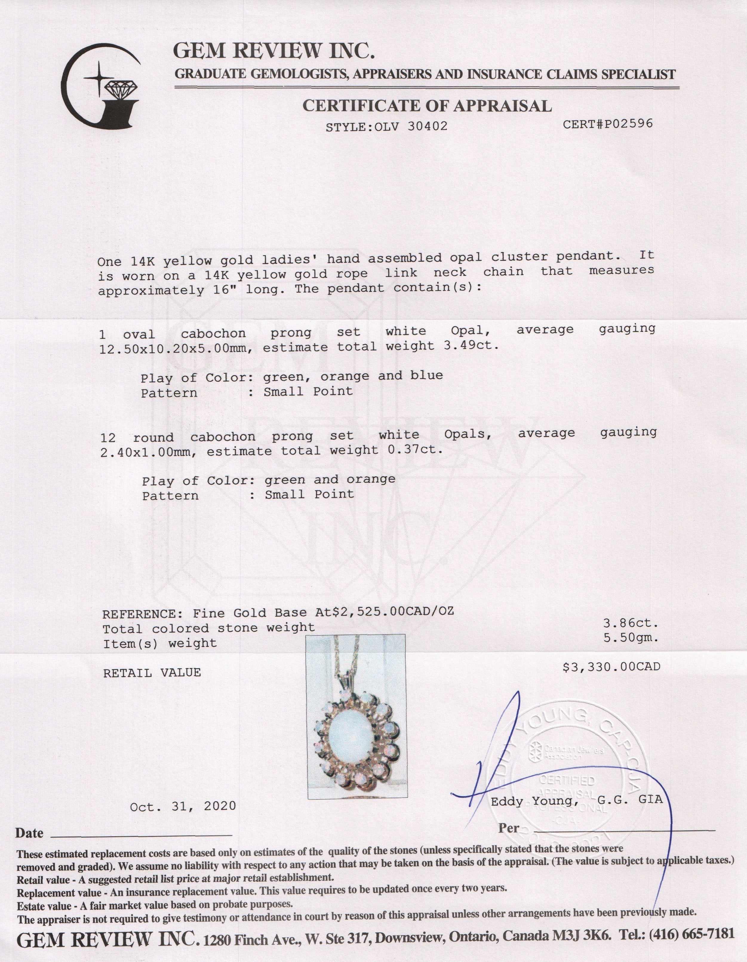 Opal Pendant Necklace