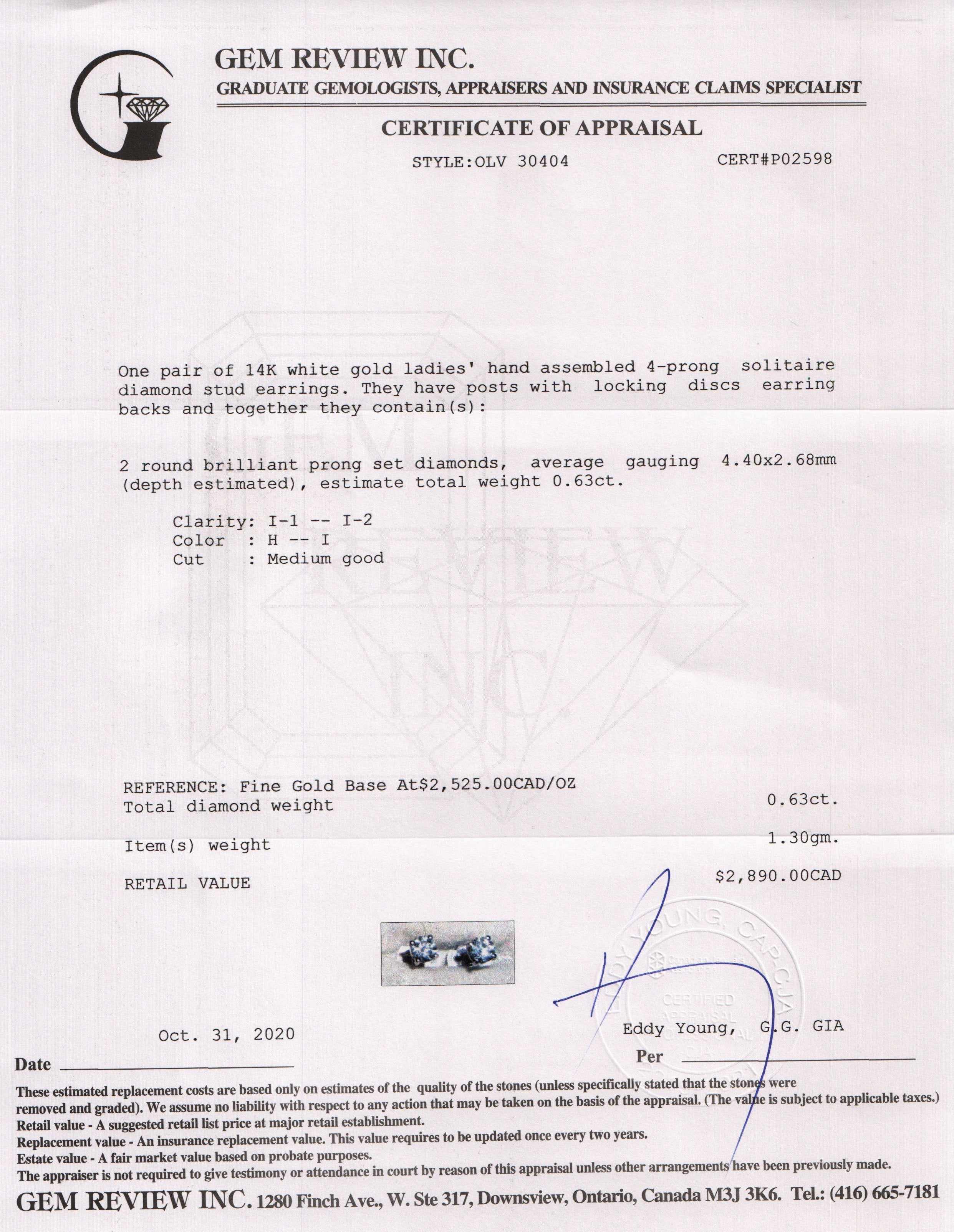 Solitaire Diamond Stud Earrings