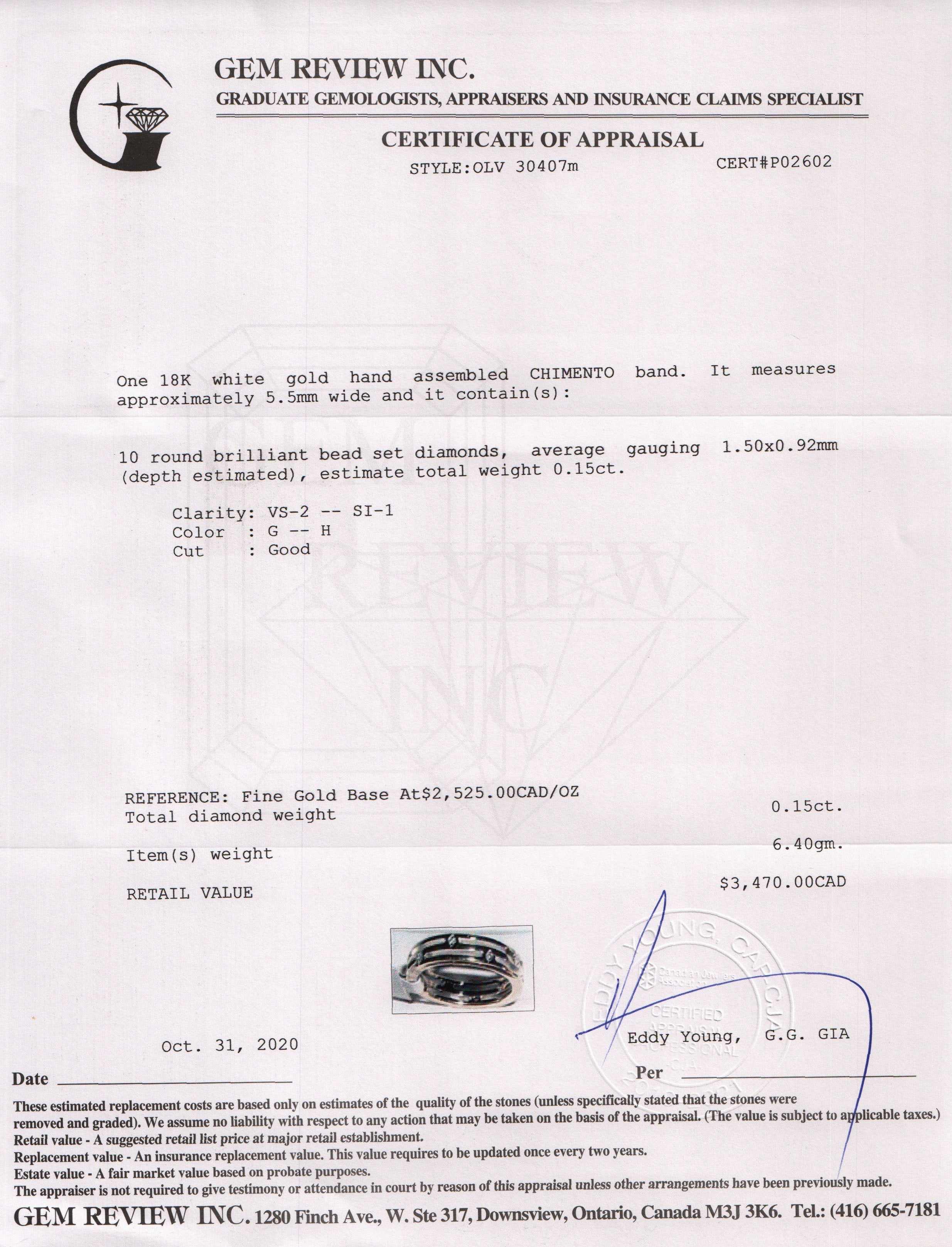 Chimento Diamond Band Ring