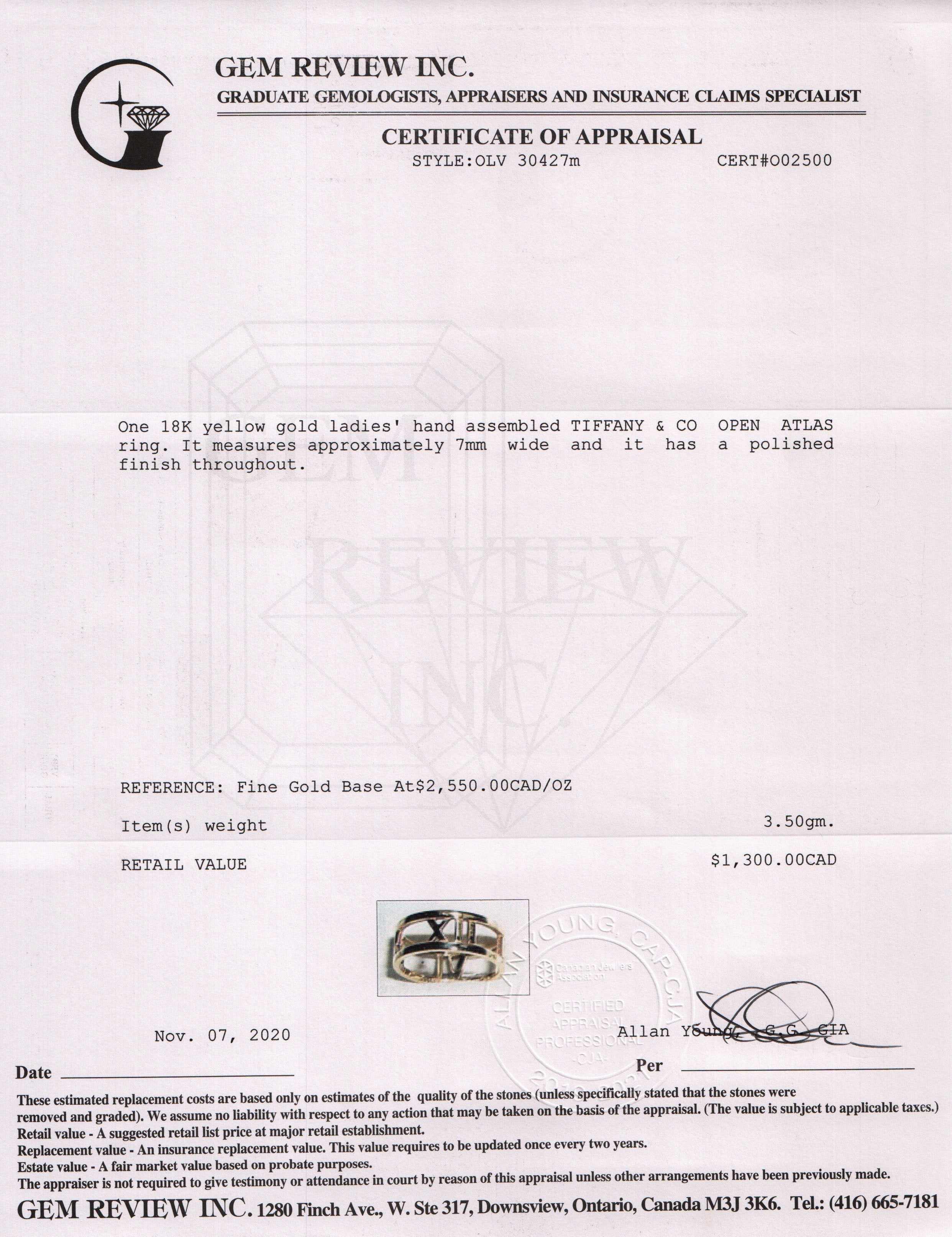 Tiffany & Co. Atlas Open Ring