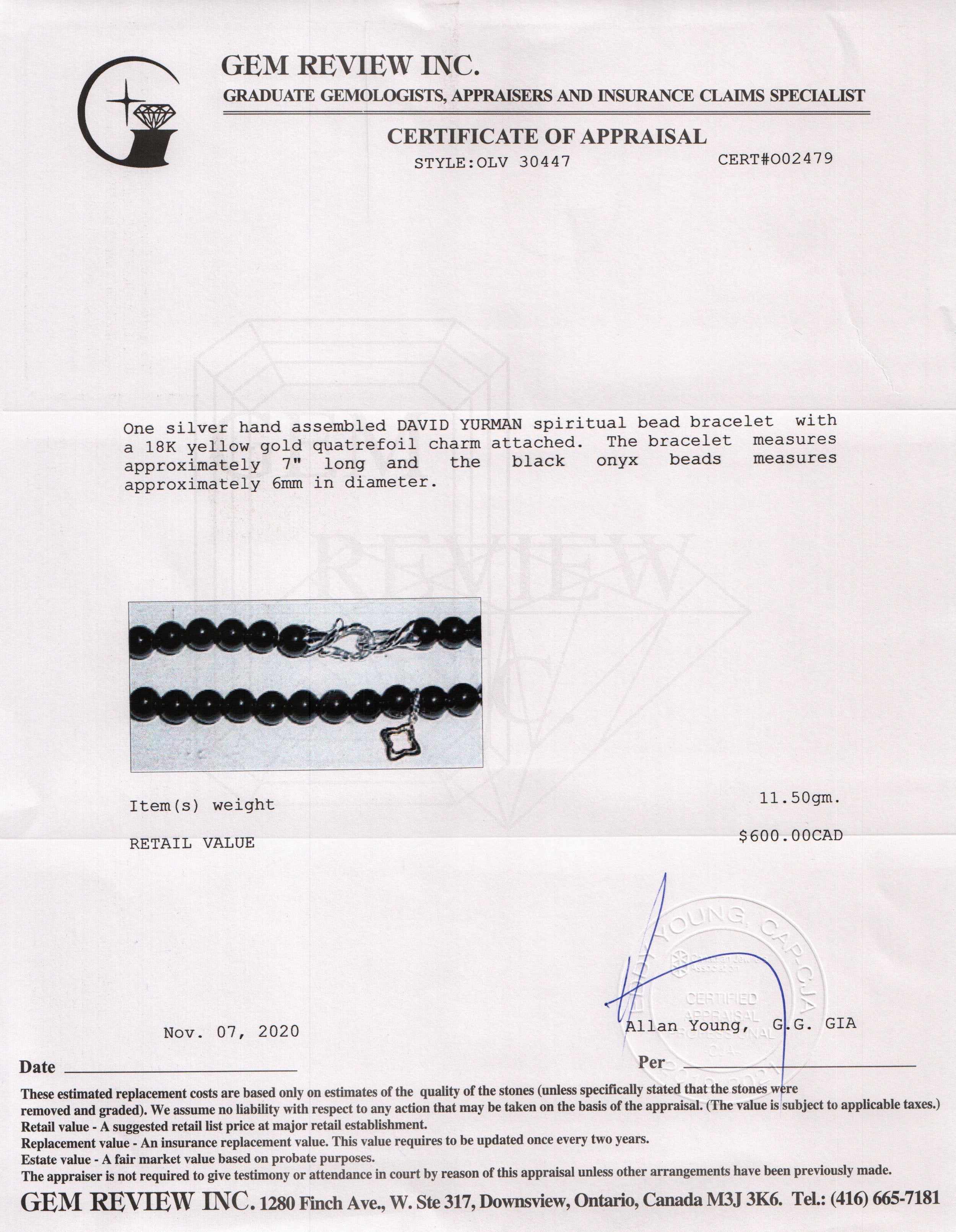 David Yurman Spiritual Bead Bracelet with Quadrefoil Charm