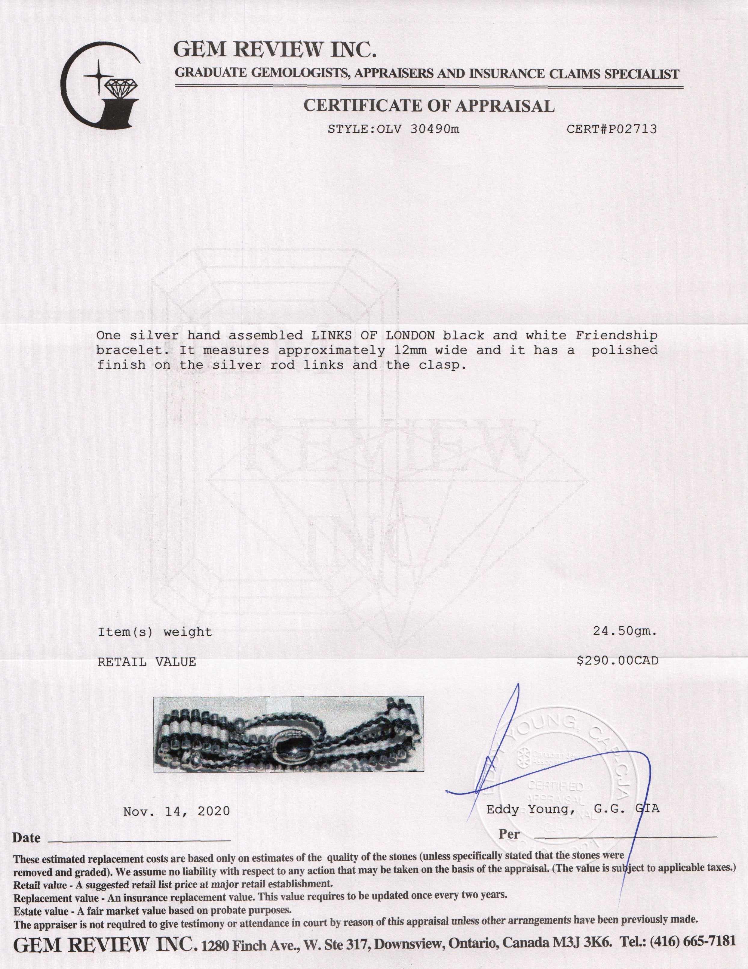 Links of London Black & White Friendship Bracelet