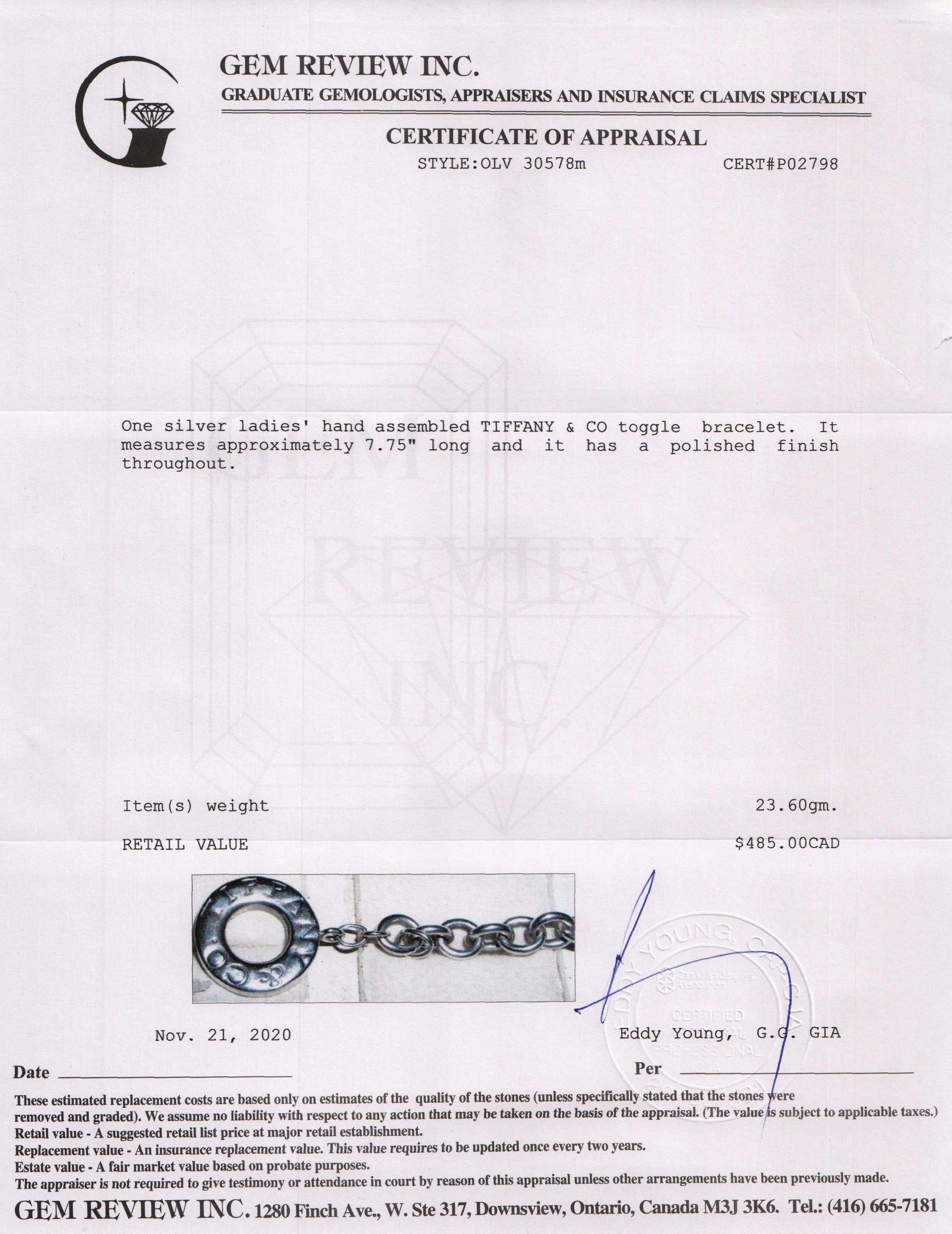 Tiffany & Co. Toggle Bracelet