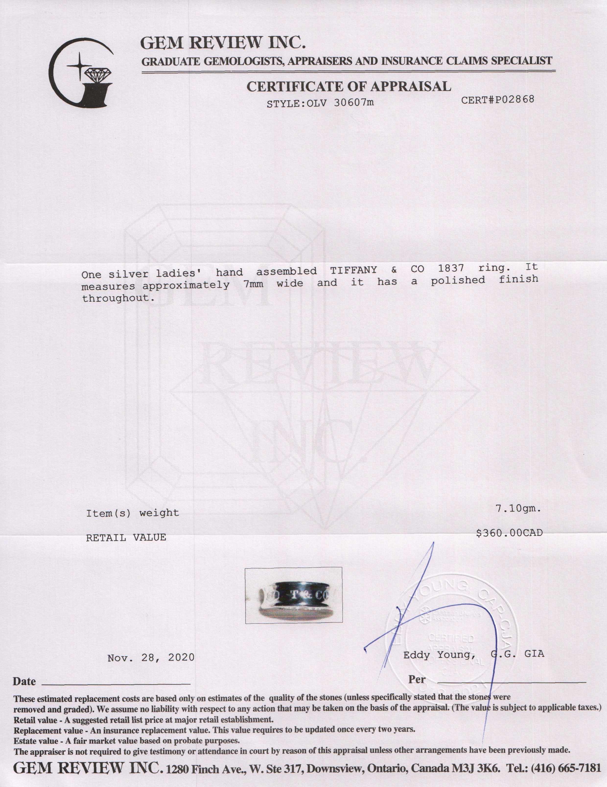 Tiffany & Co. 1837 Ring