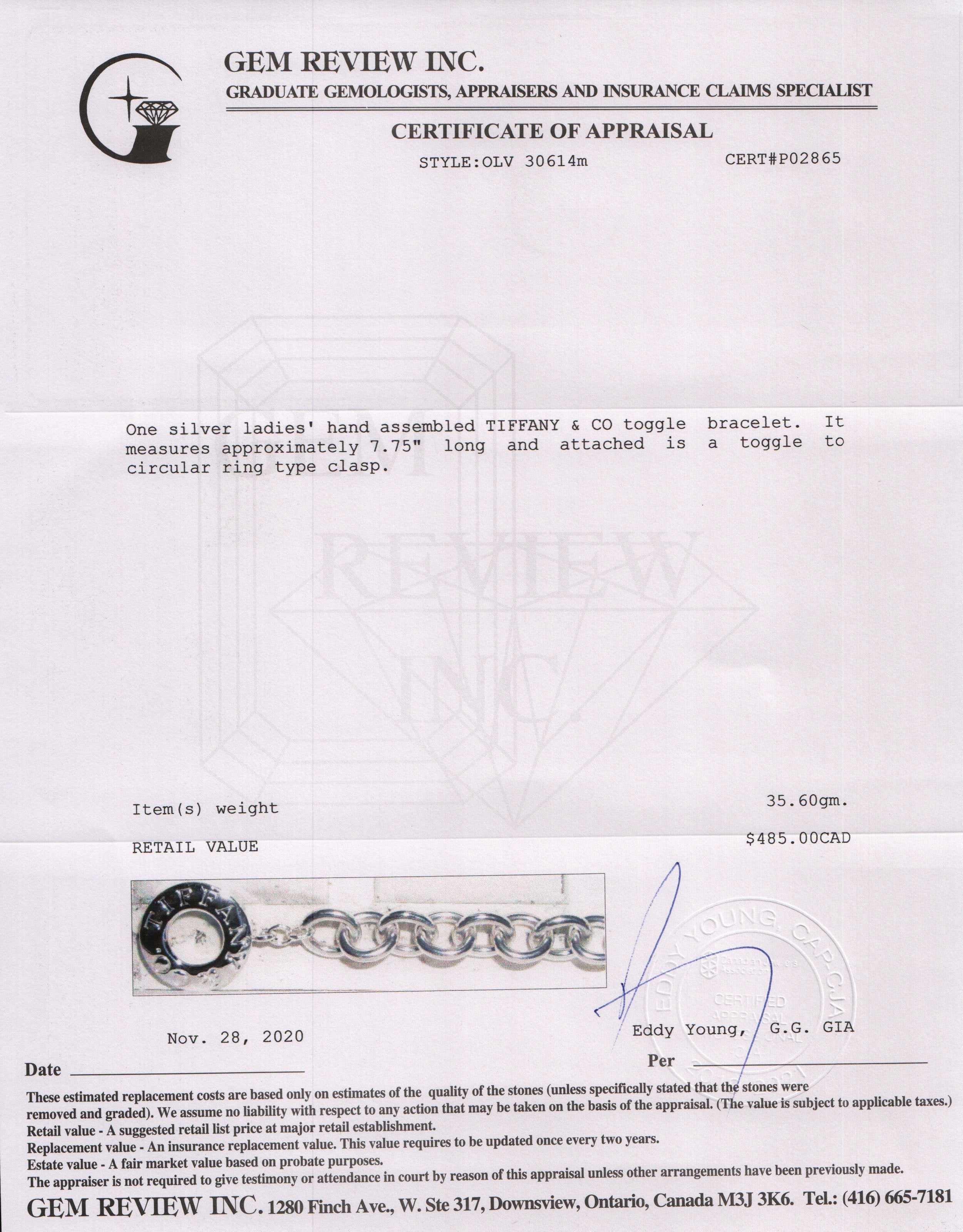 Tiffany & Co. Toggle Bracelet