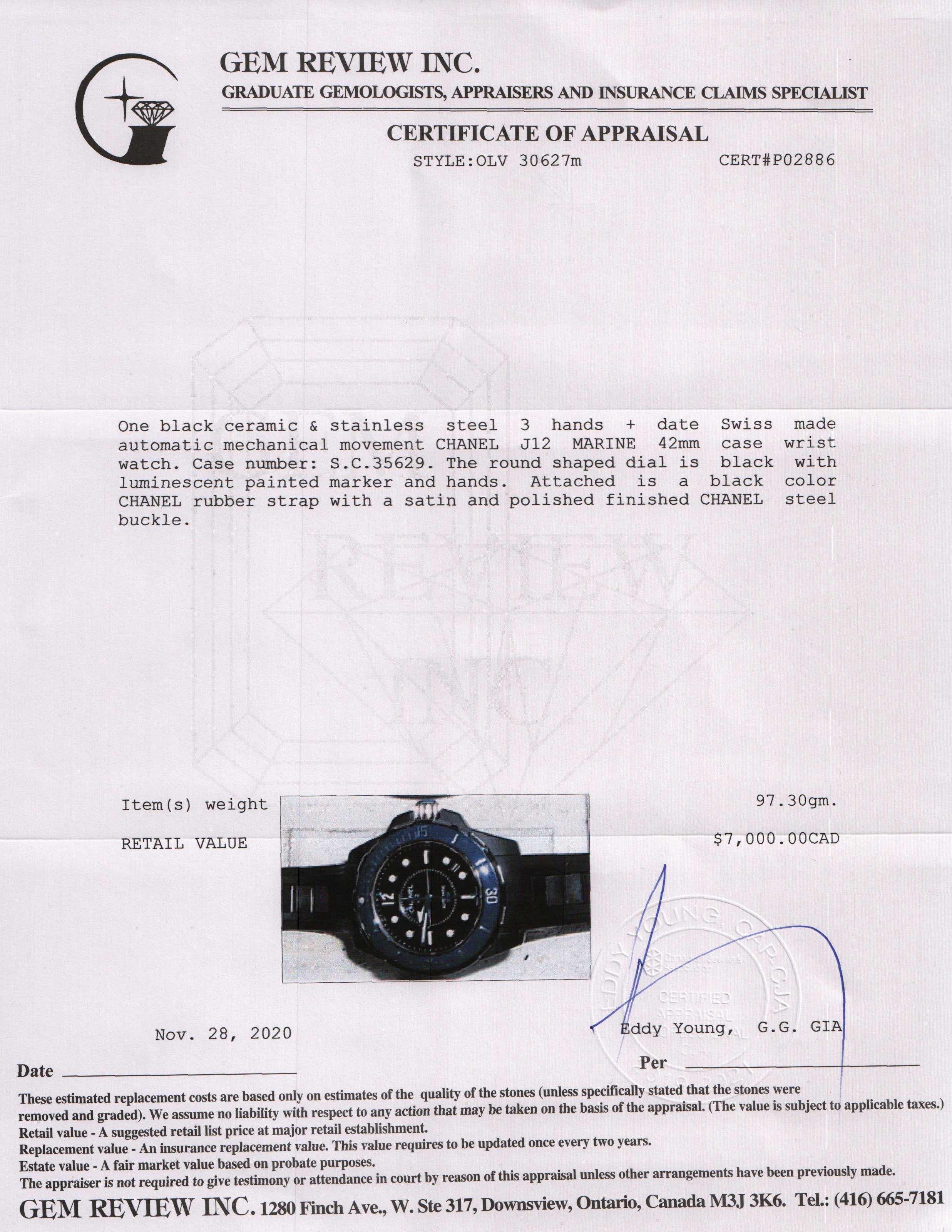 Chanel J12 Marine Watch