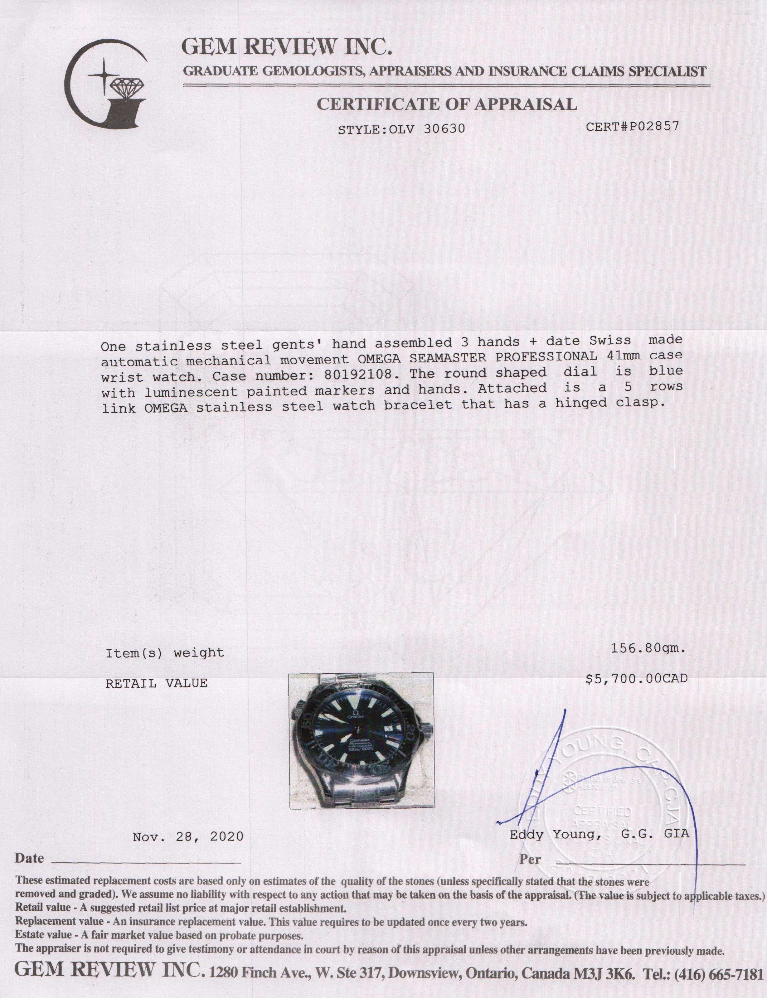 Omega Seamaster Professional Watch