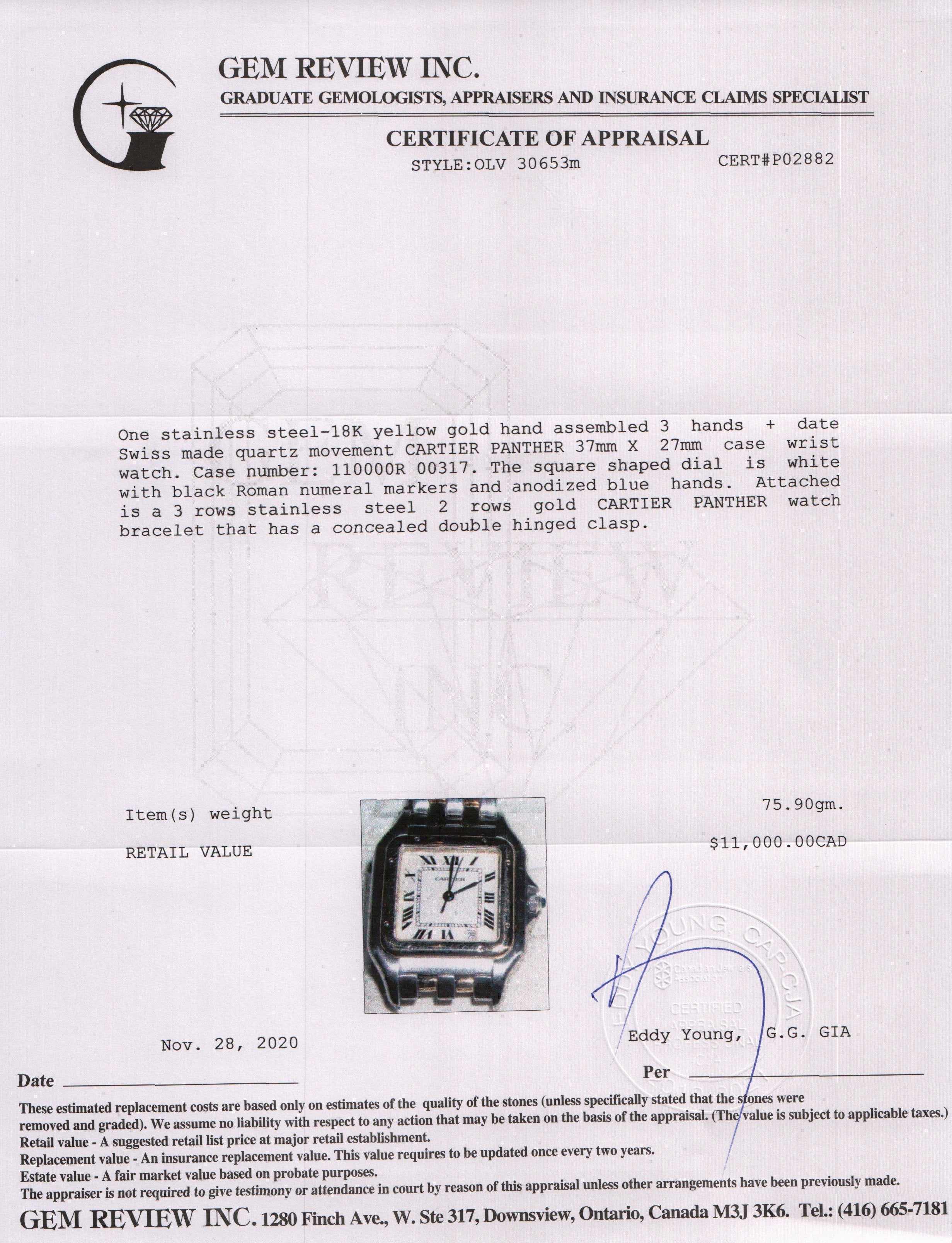 Cartier Two-Tone Panthere Watch, Medium Model