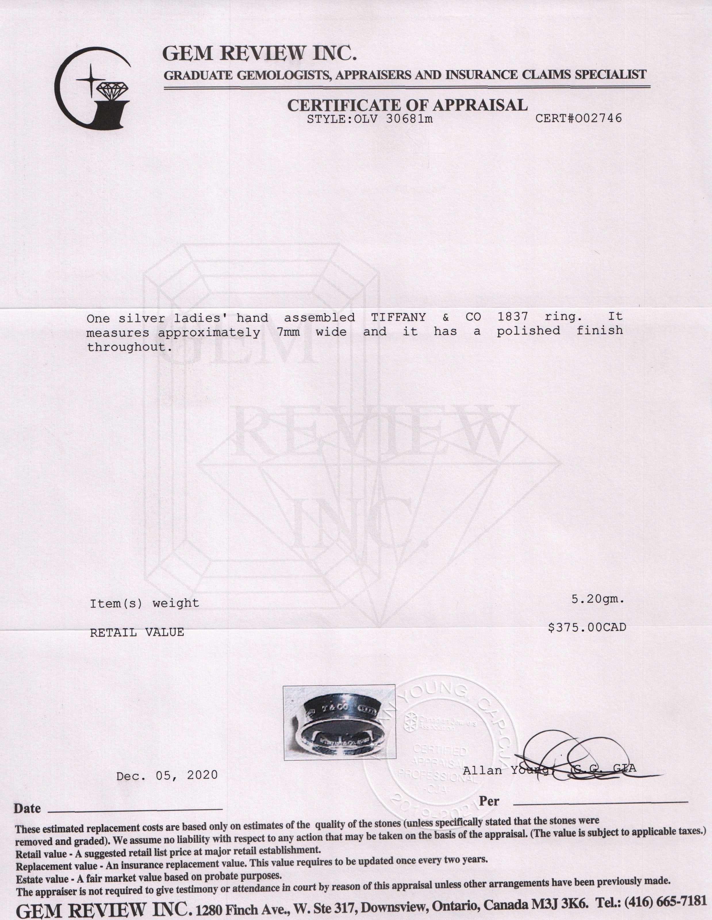 Tiffany & Co. 1837 Ring