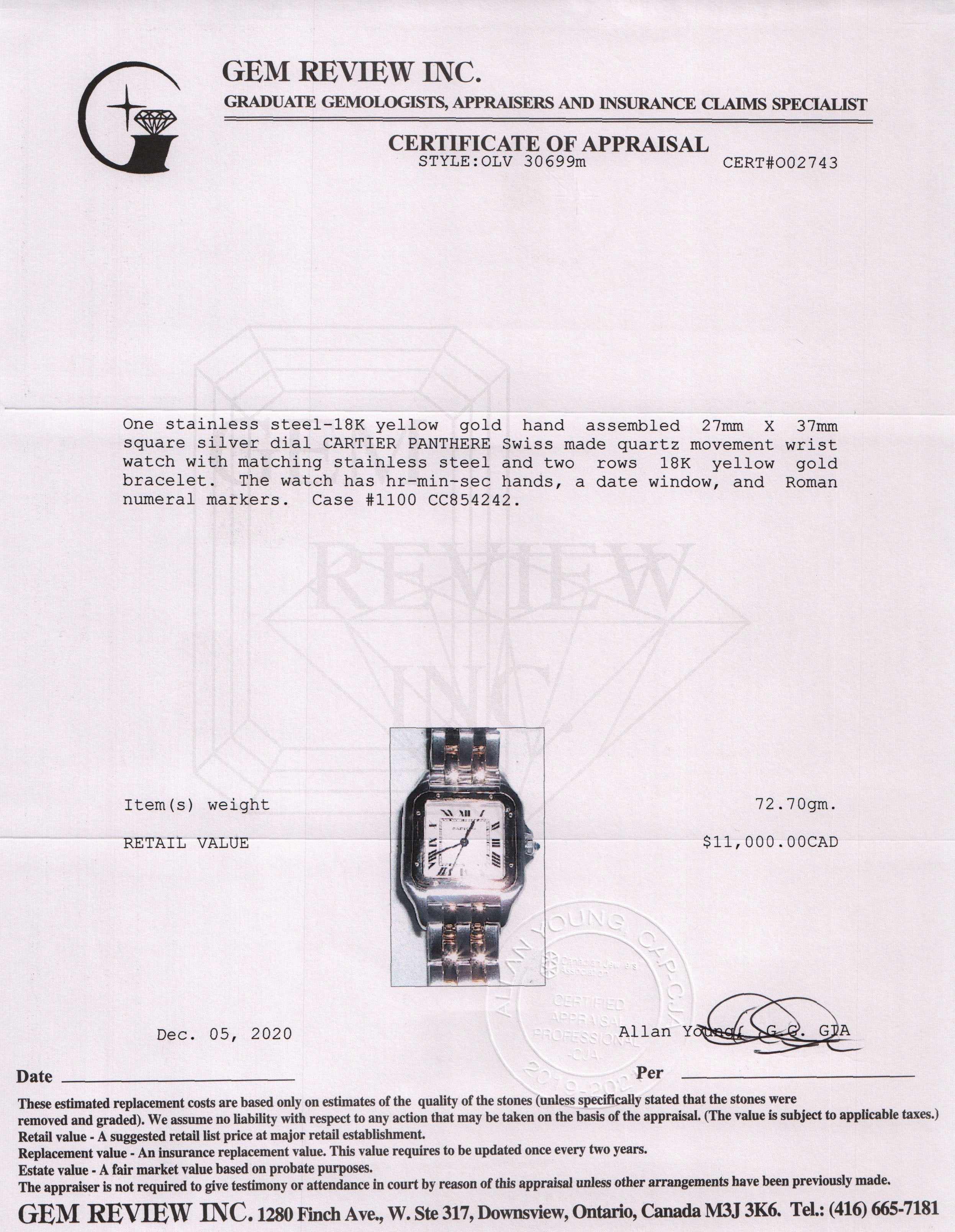 Cartier Two-Tone Panthere Watch, Medium Model