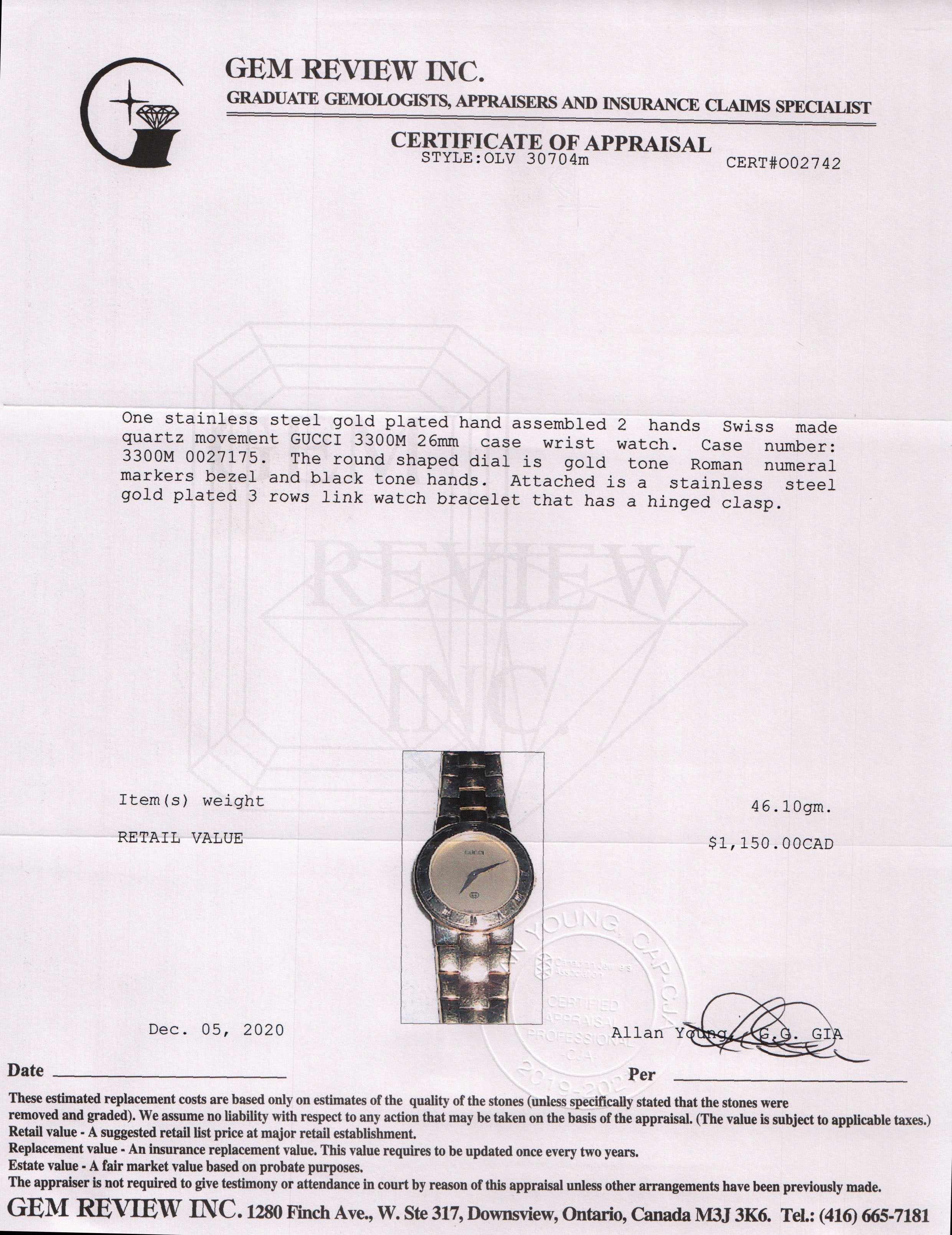 Gucci 3300 Series Watch
