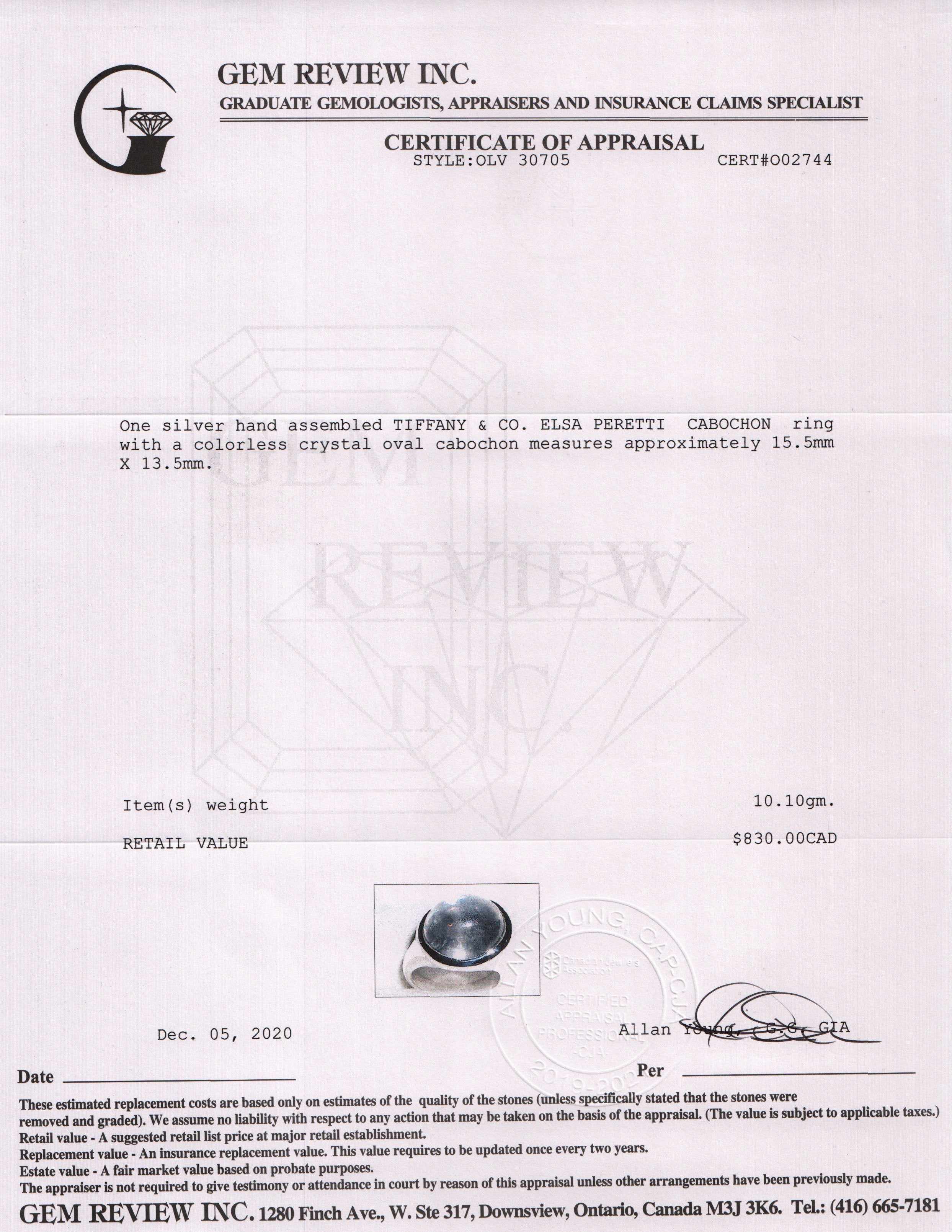 Tiffany & Co. Elsa Peretti Cabochon Ring