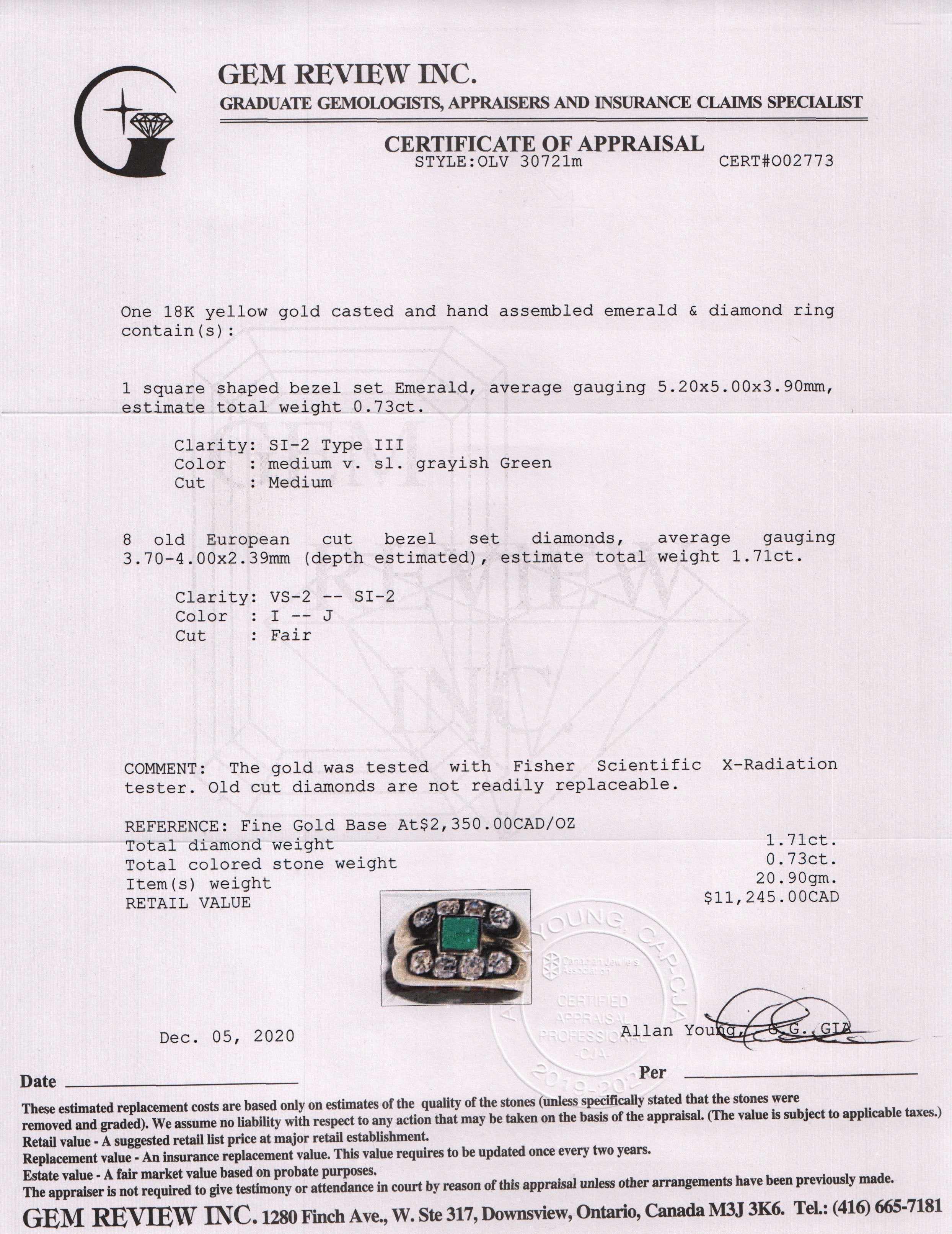 Emerald and Diamond Ring