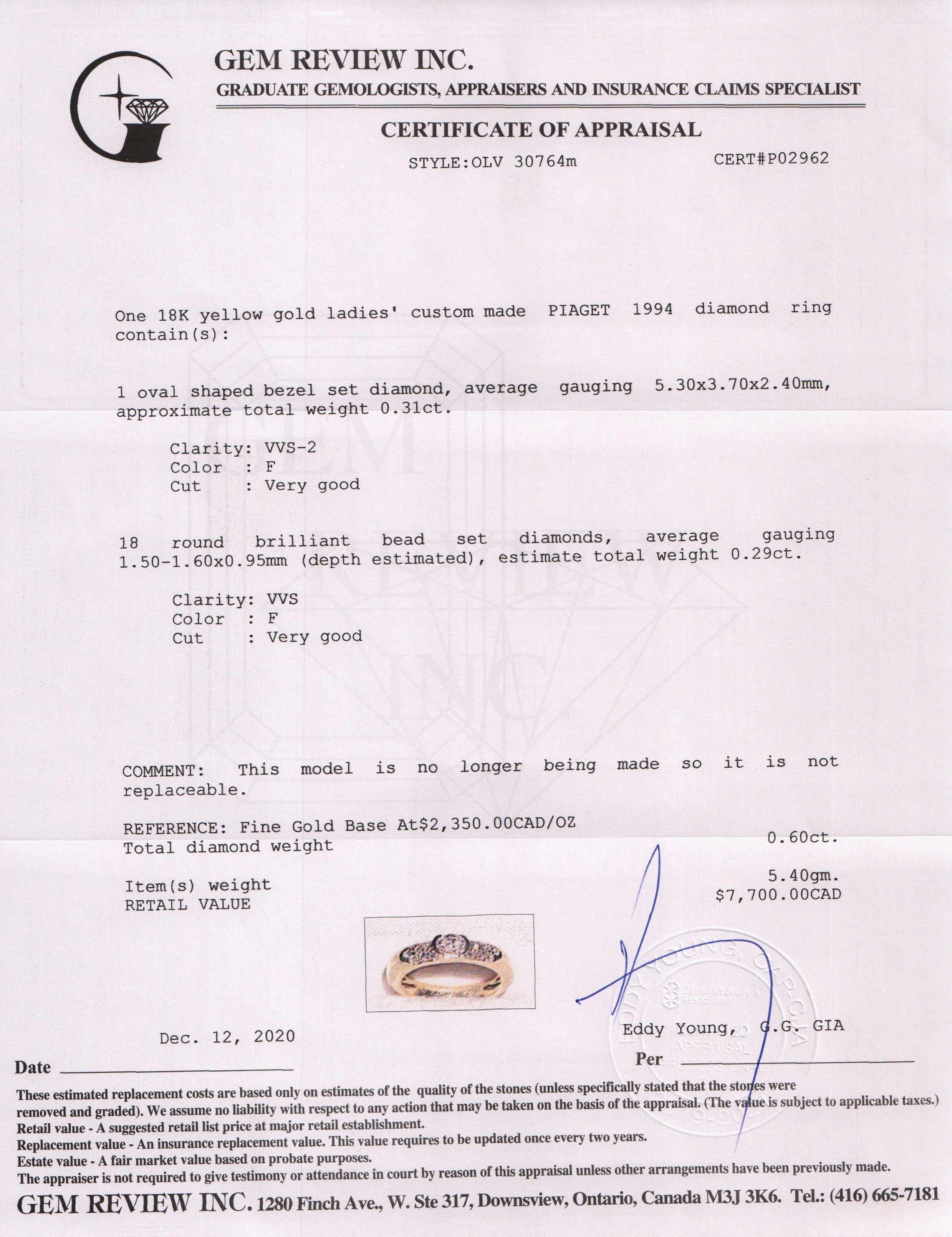 Piaget 1994 Diamond Ring