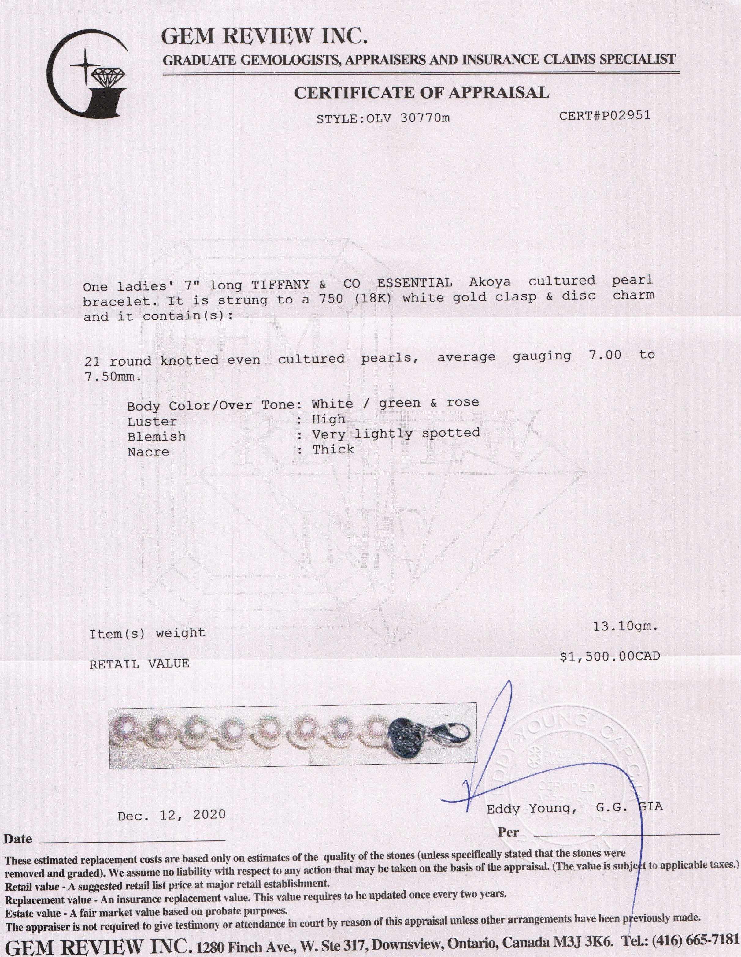 Tiffany & Co. Essential Pearls Bracelet