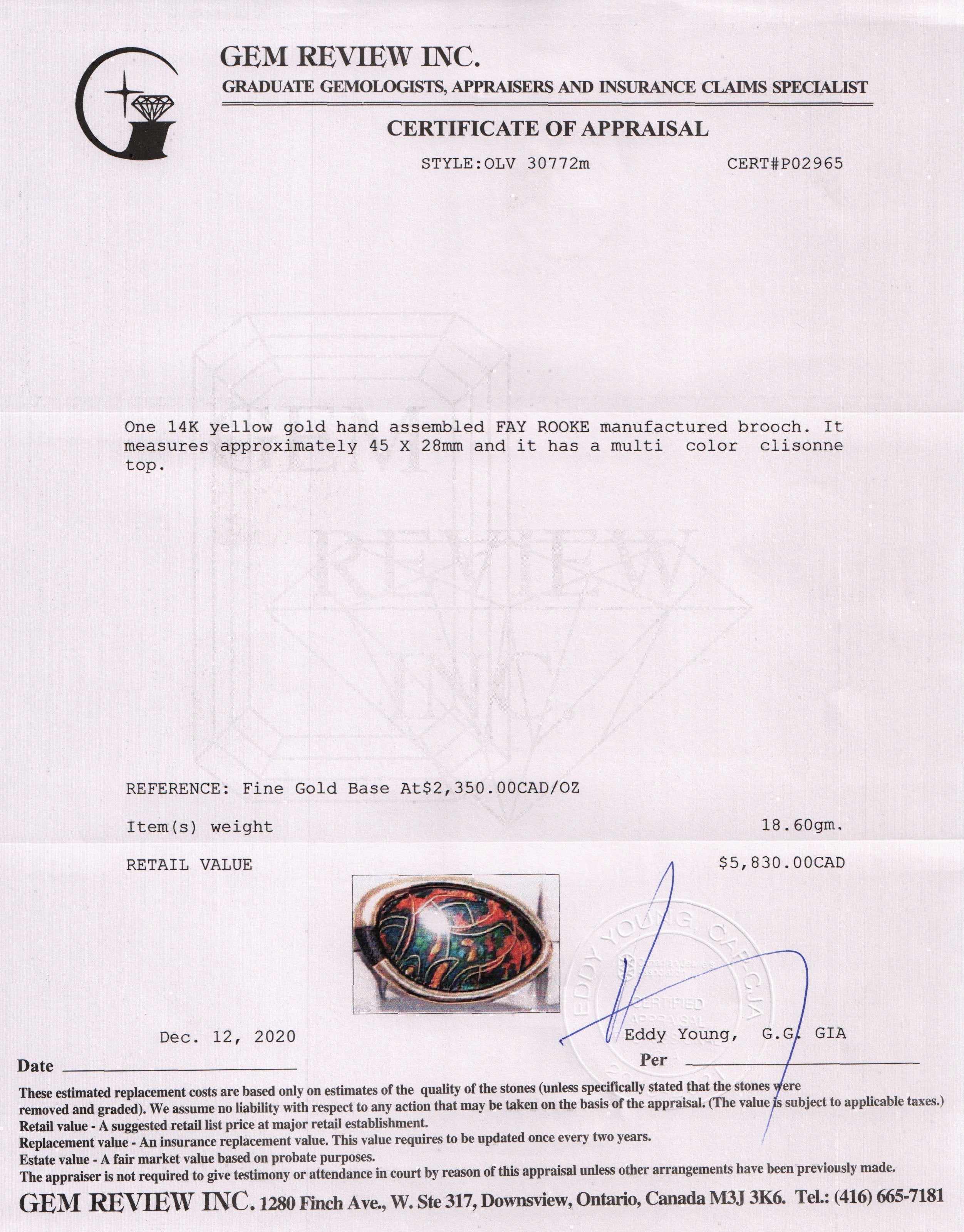 Faye Rooke Clisonne Brooch