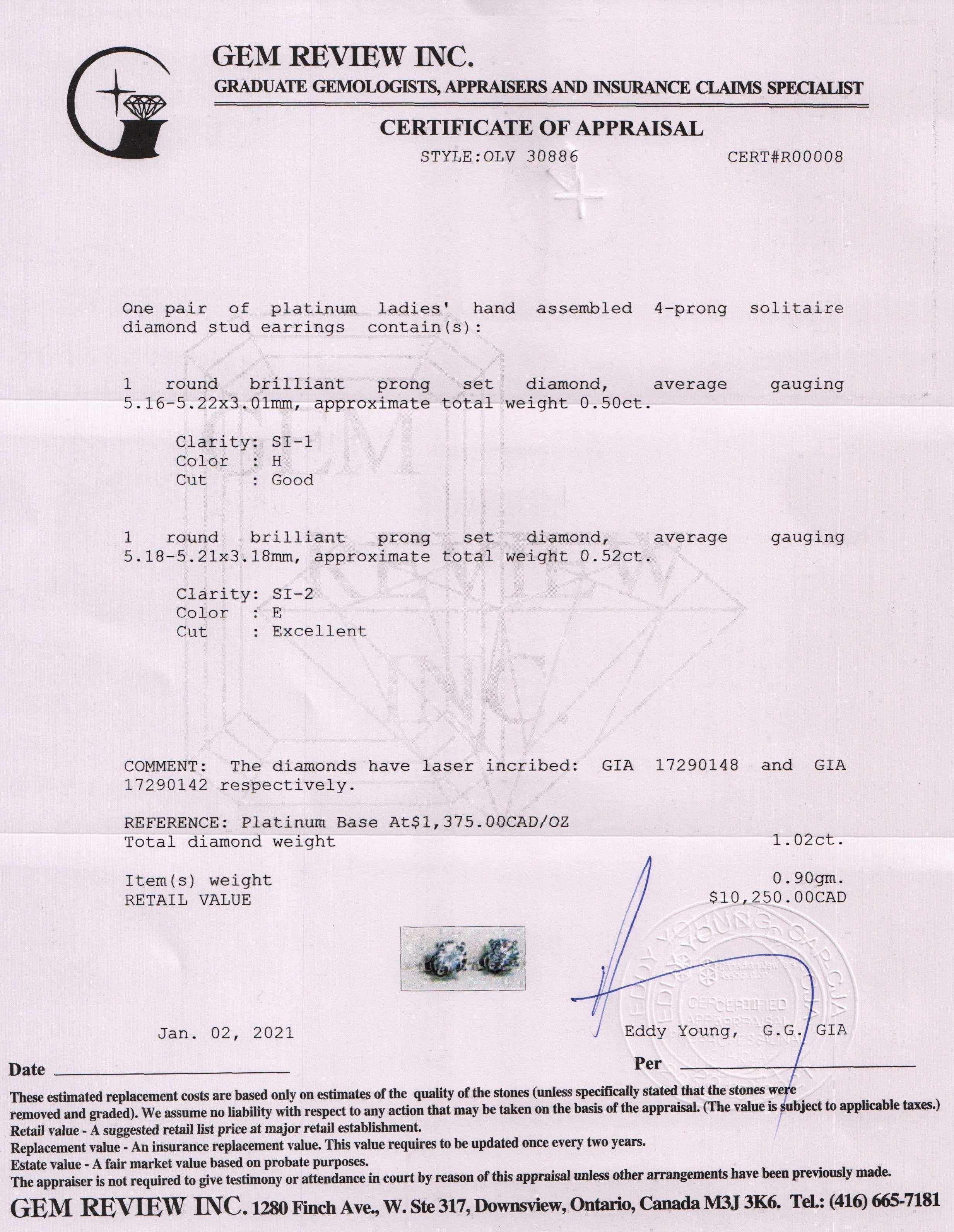 Platinum Diamond Stud Earrings