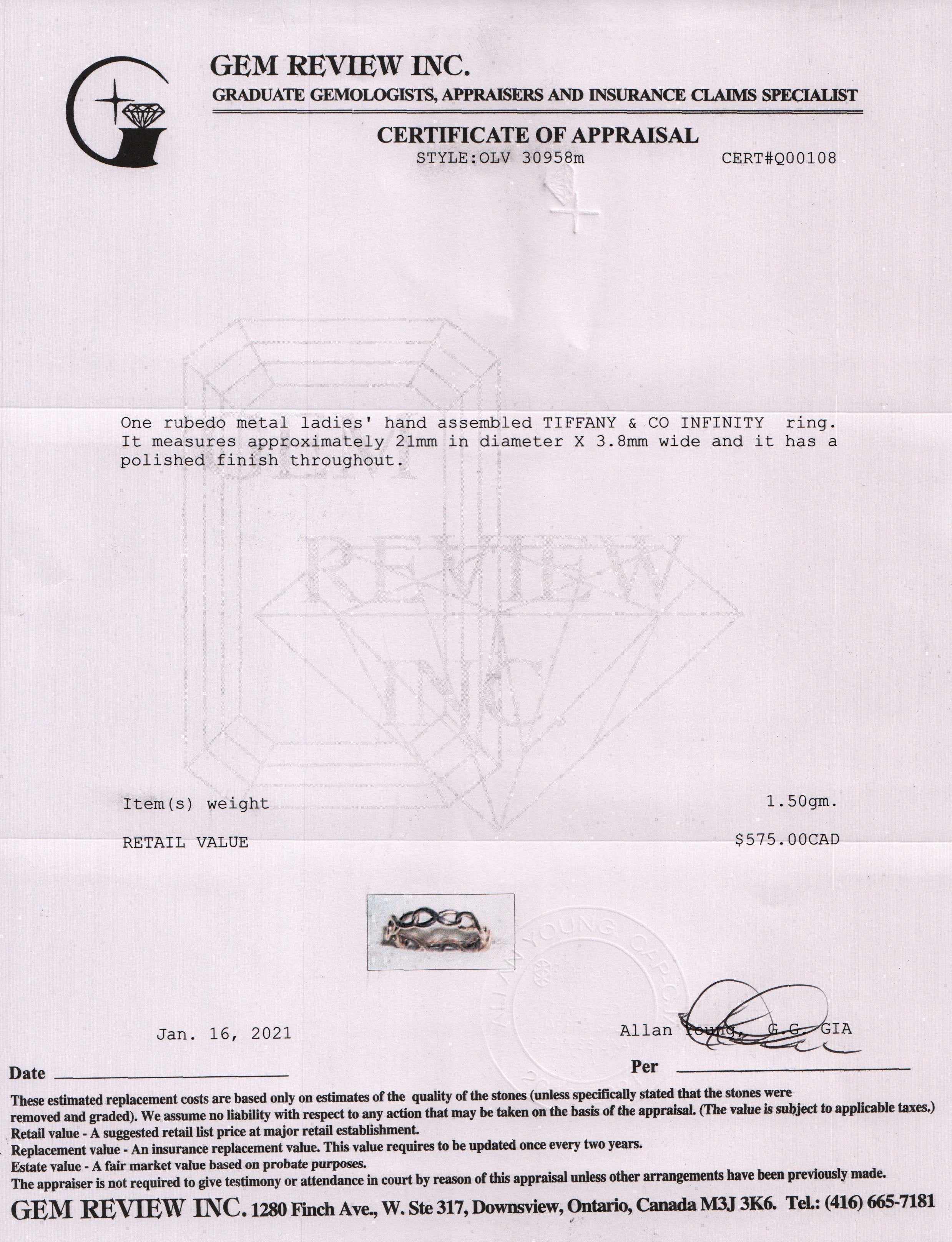 Tiffany & Co. Rubedo Infinity Ring