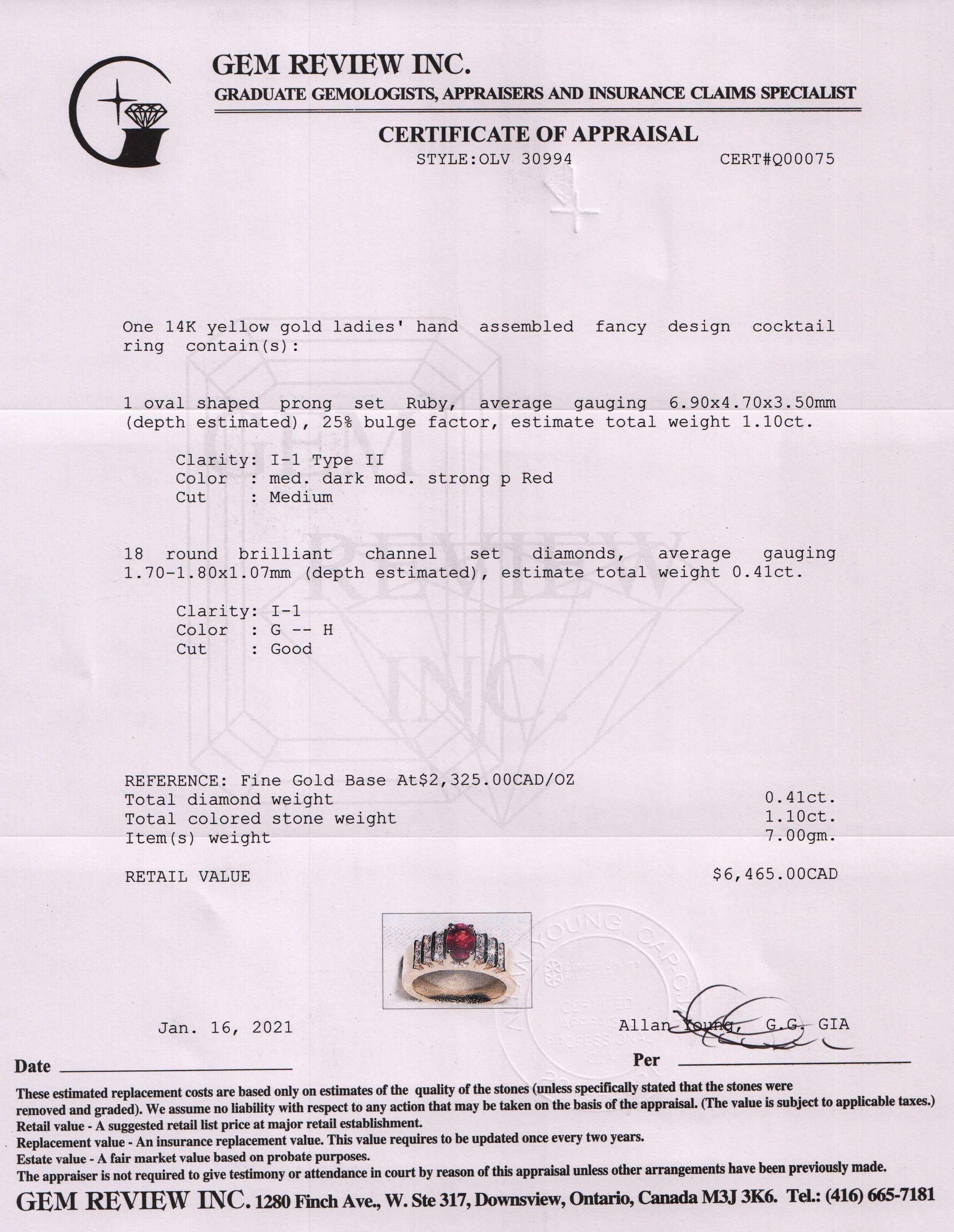 Ruby and Diamond Cocktail Ring