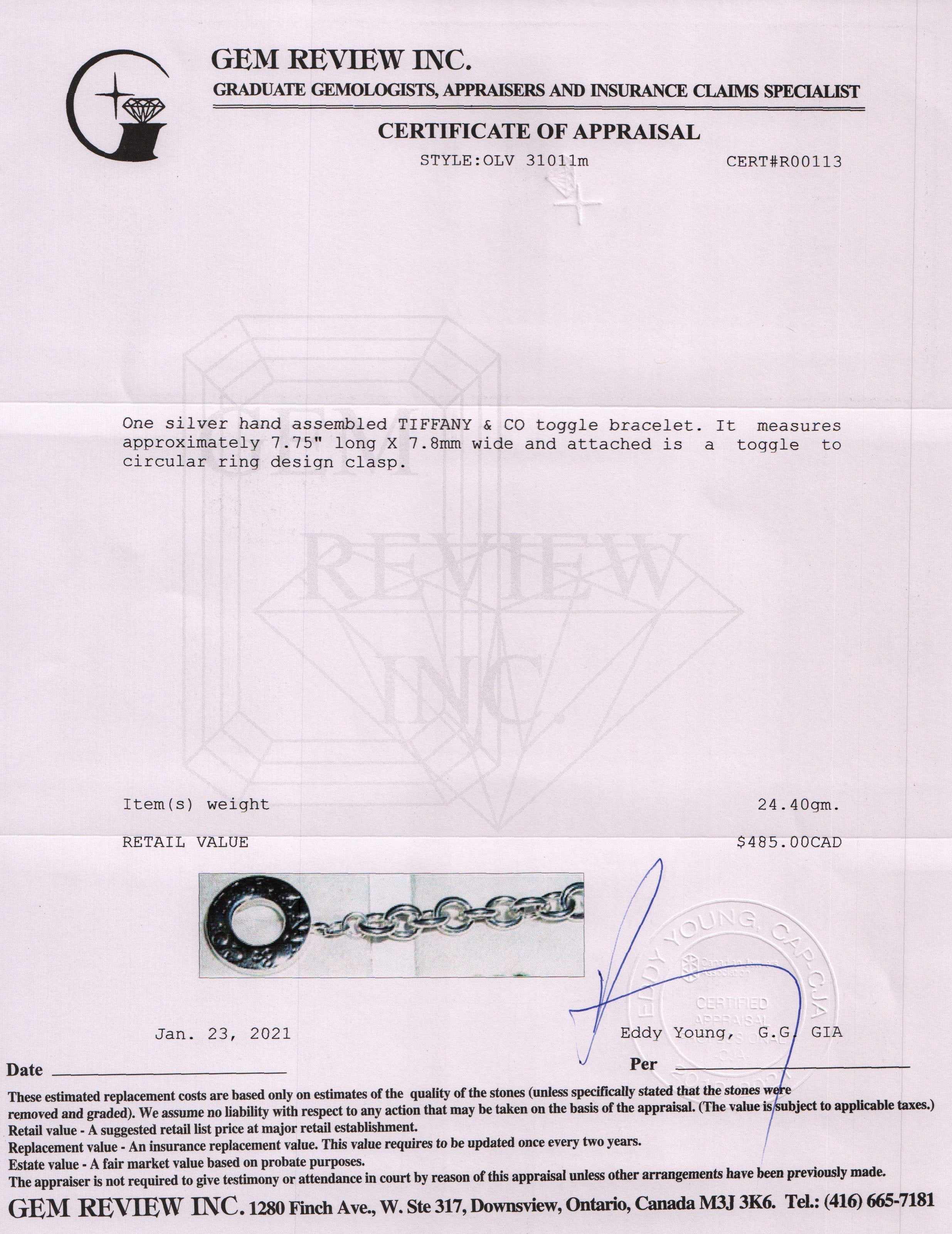 Tiffany & Co. Toggle Bracelet