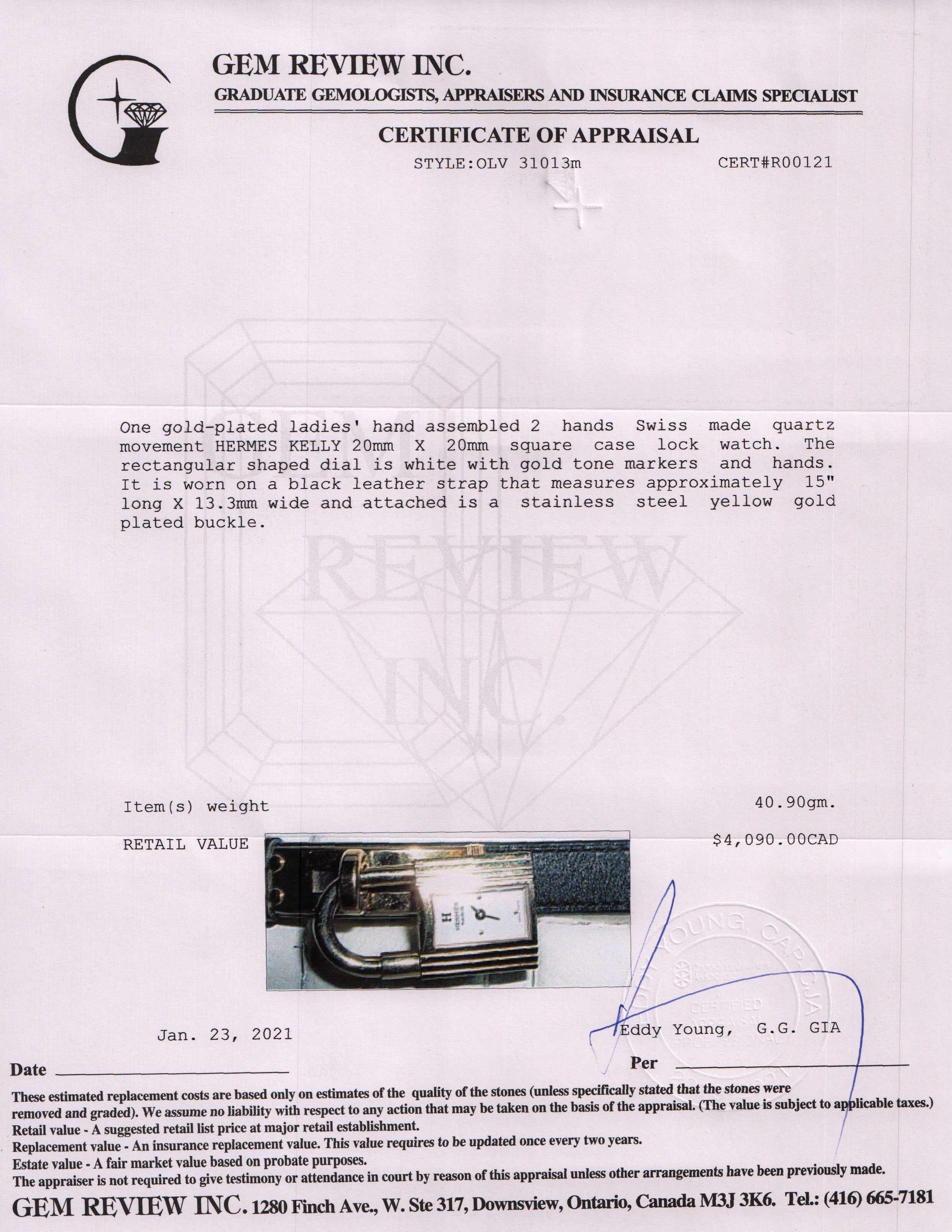 Hermes Kelly Watch w/ Box