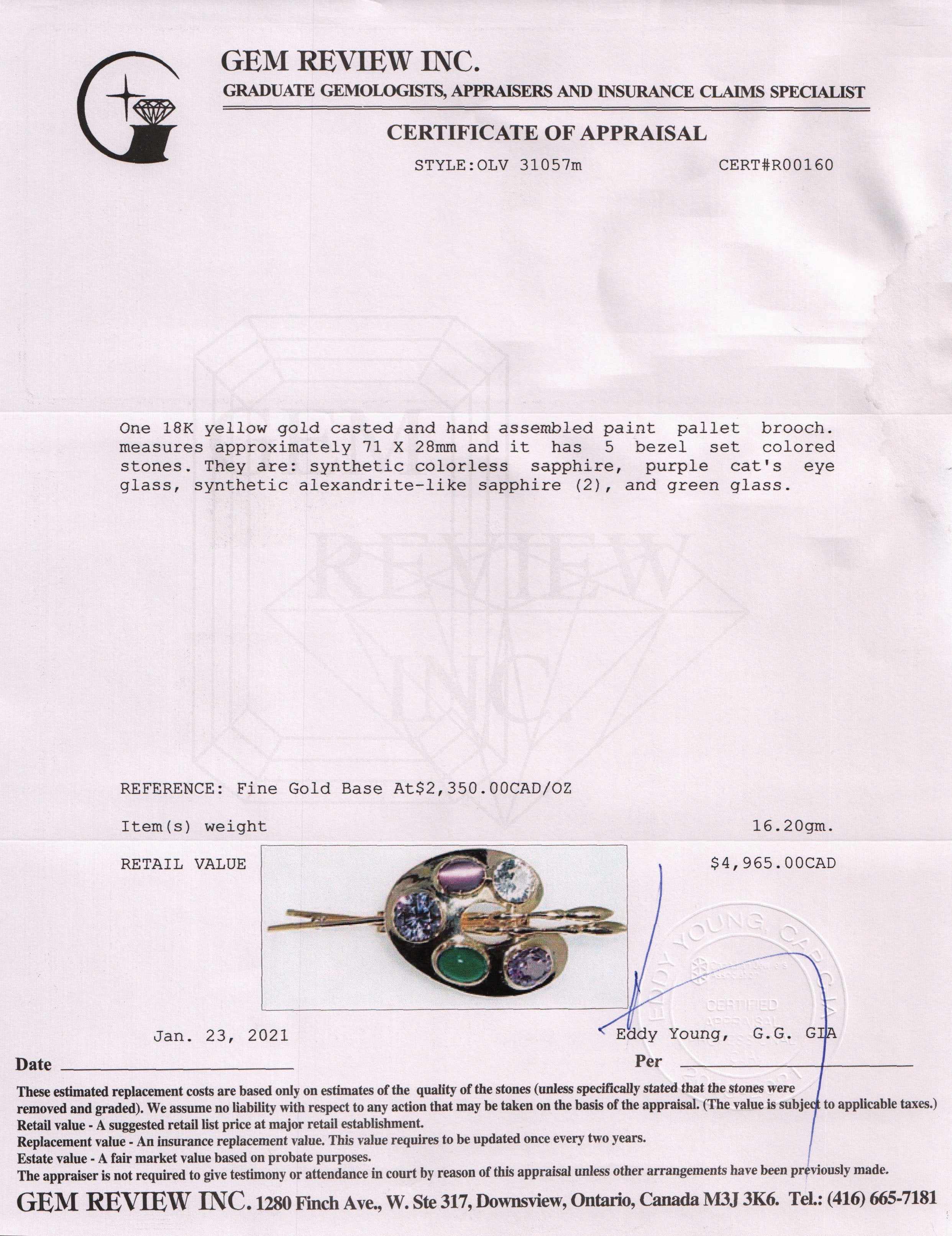 Coloured Stone Paint Pallet Brooch