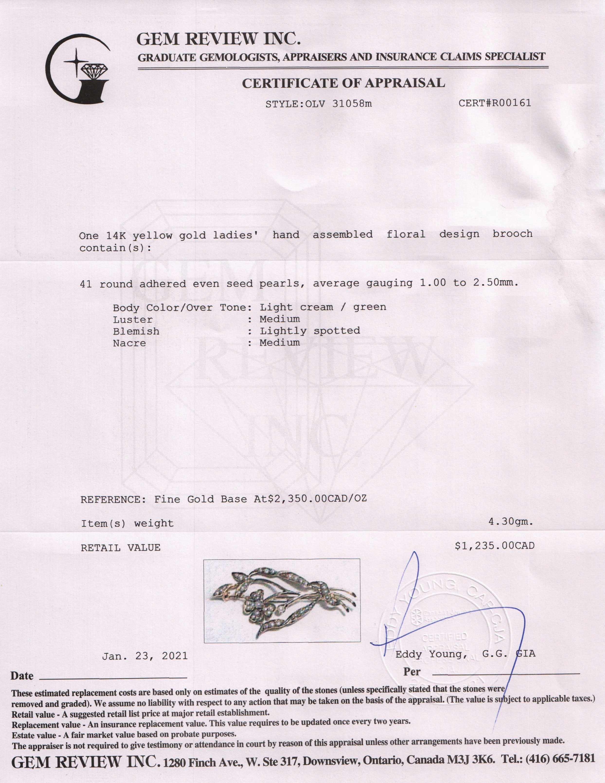 Antique Seed Pearl Brooch