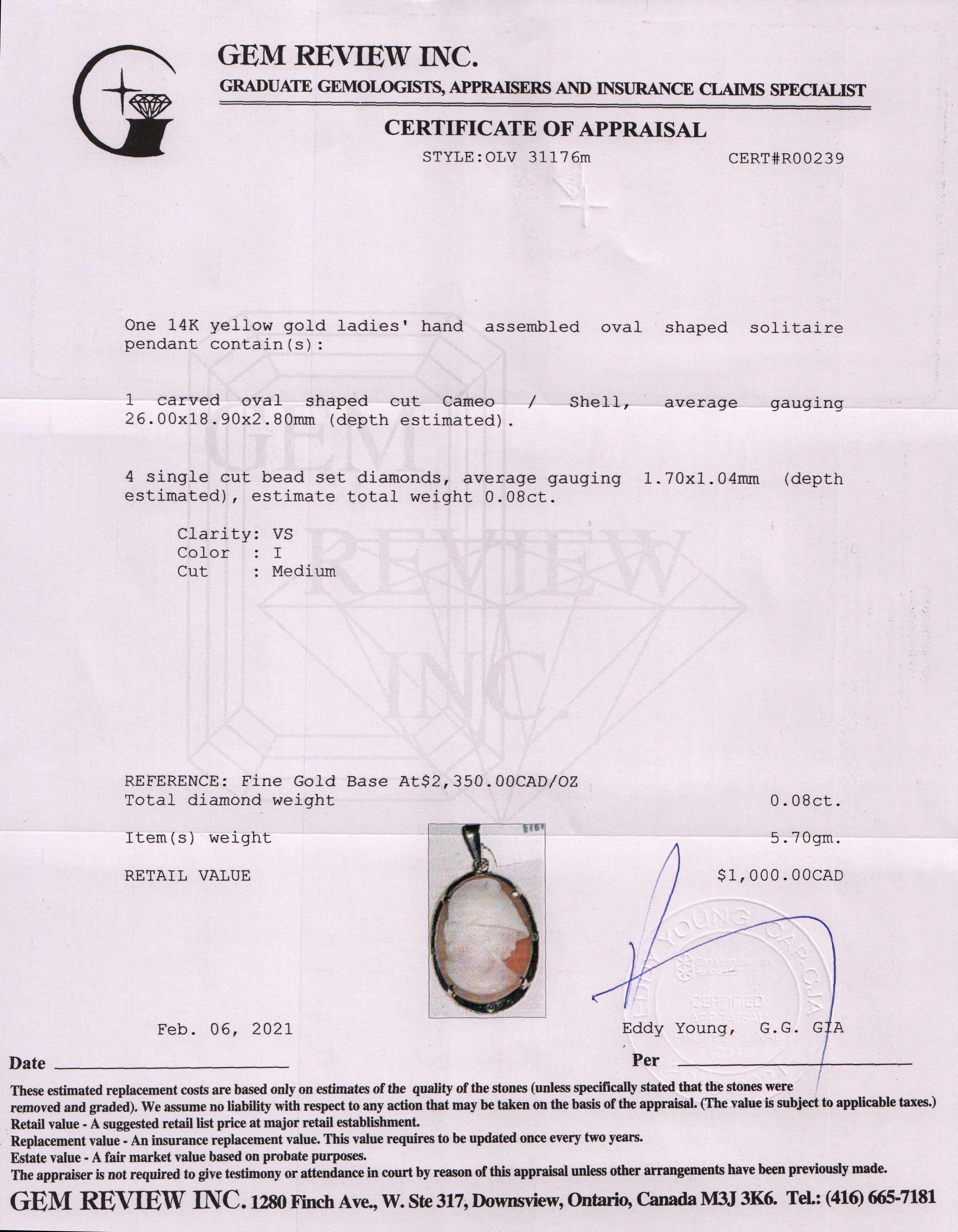 Antique Cameo Pendant