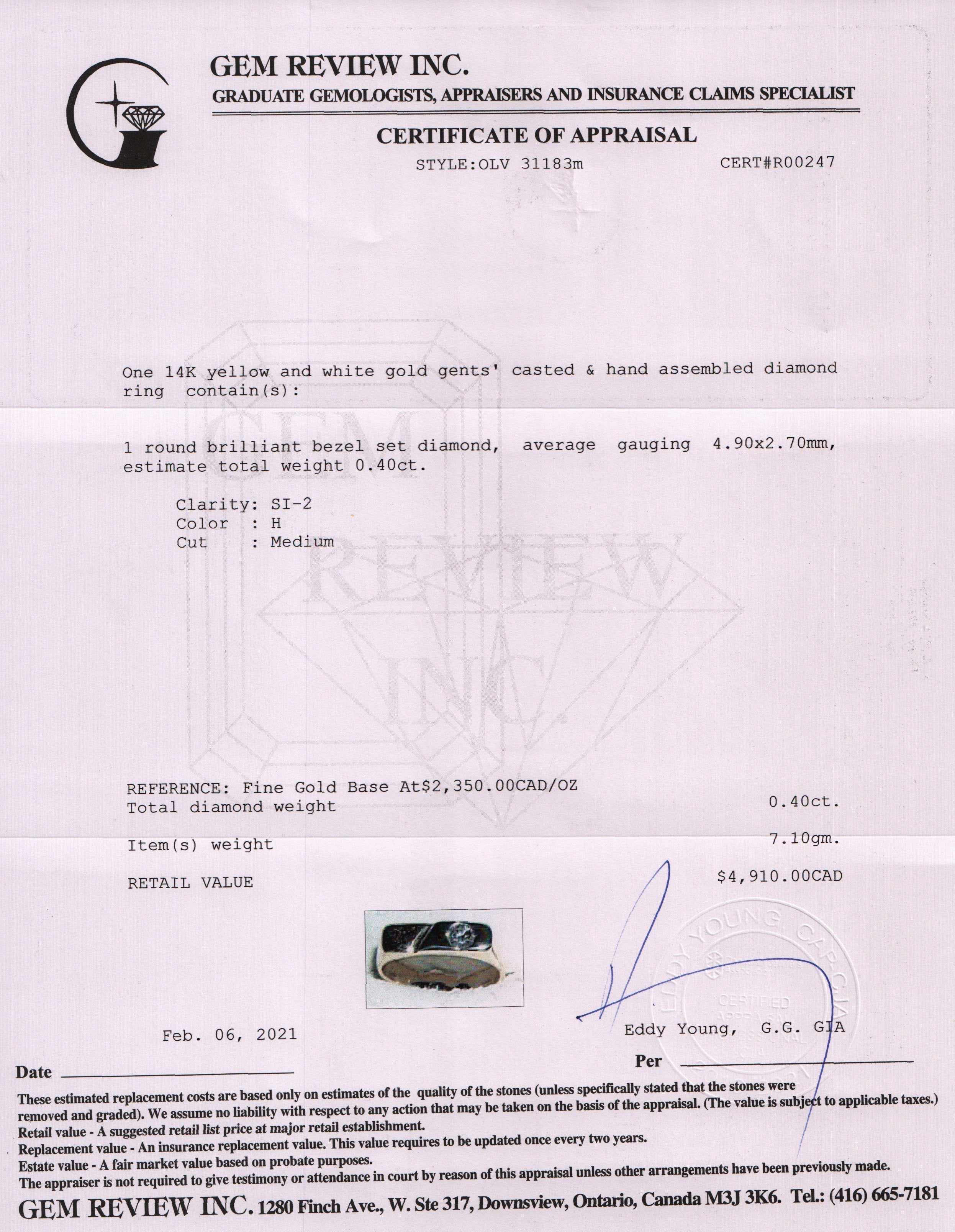 Gents Two-Tone Diamond Ring