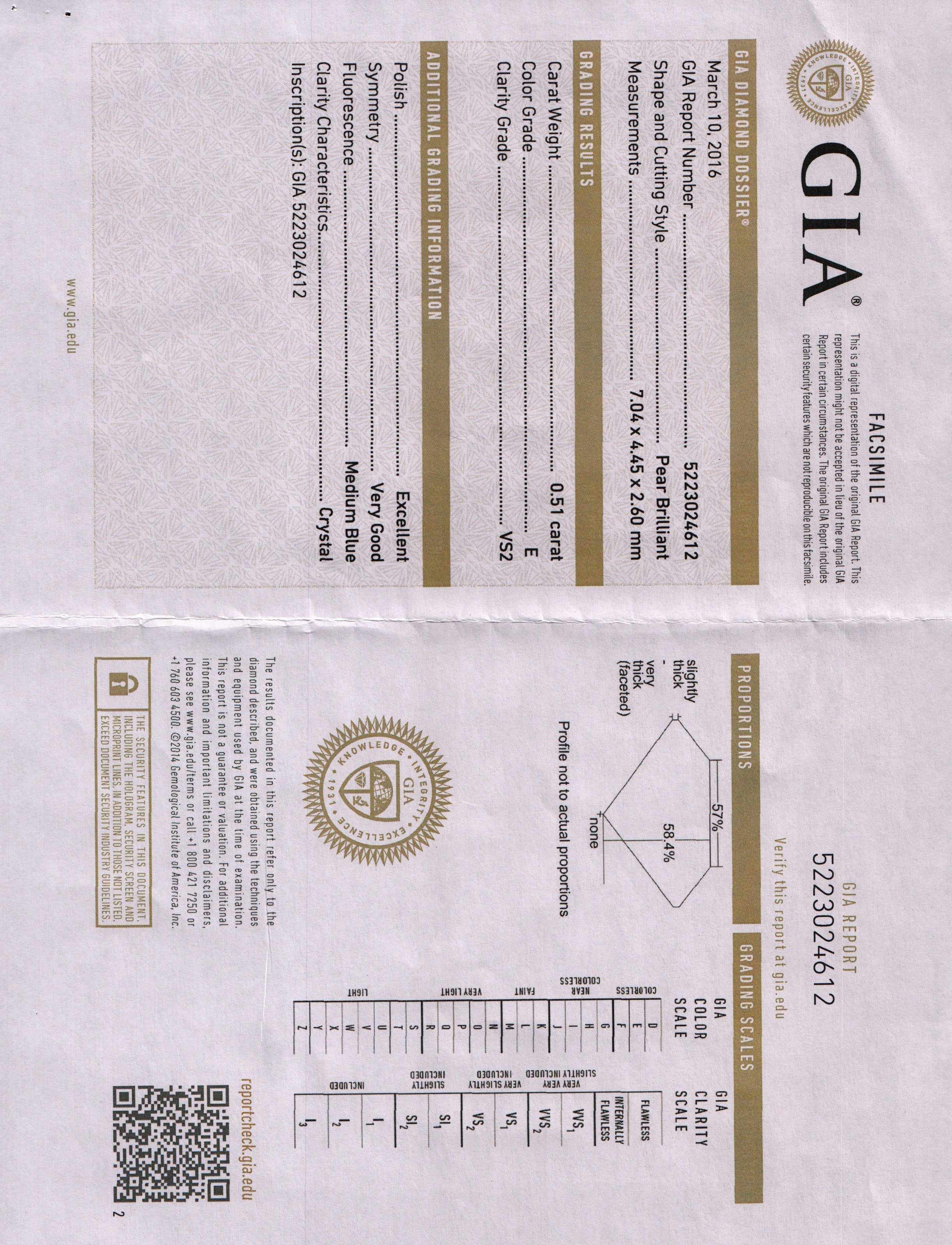 Diamond Engagement Ring w/ GIA Report