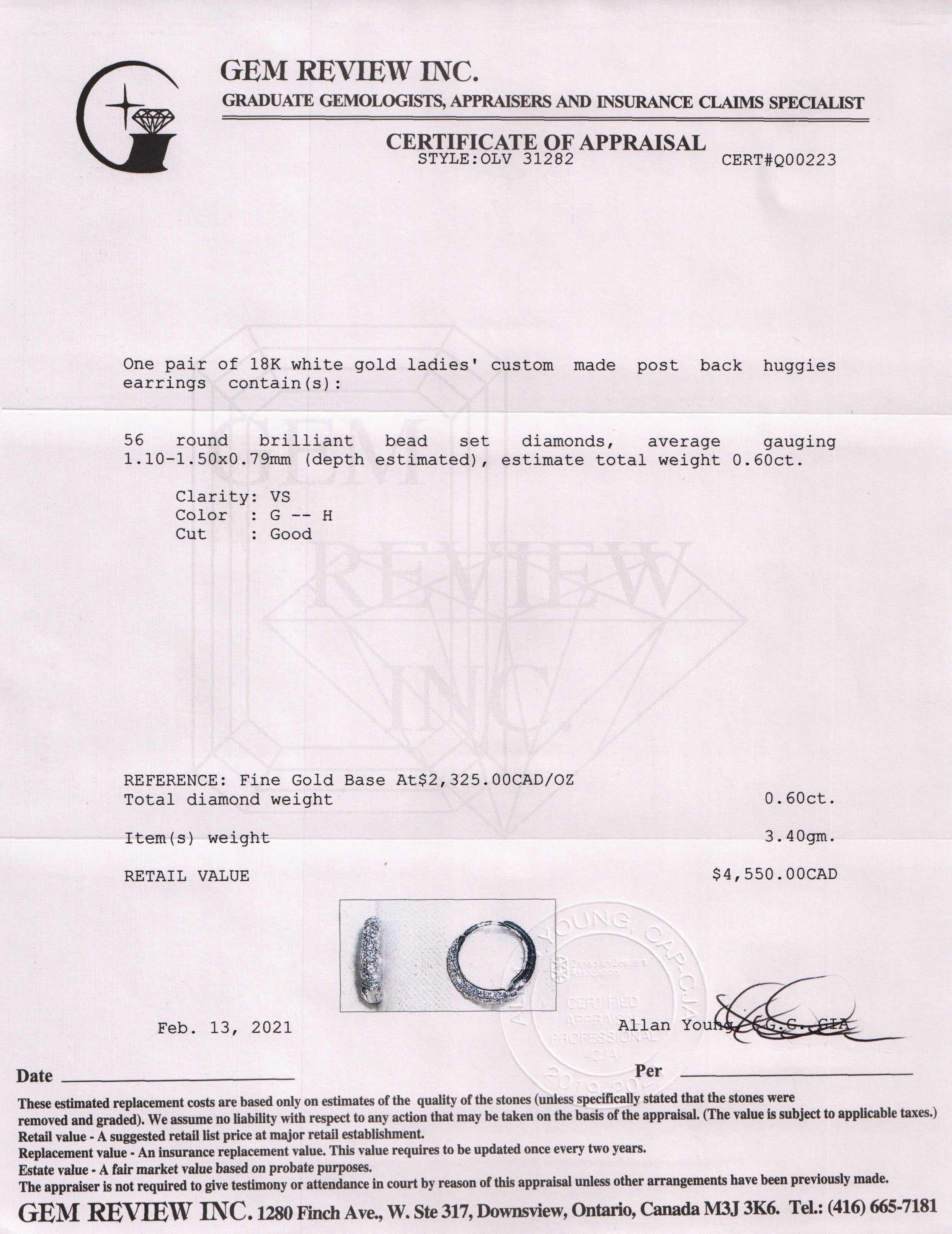 Diamond Huggie Earrings