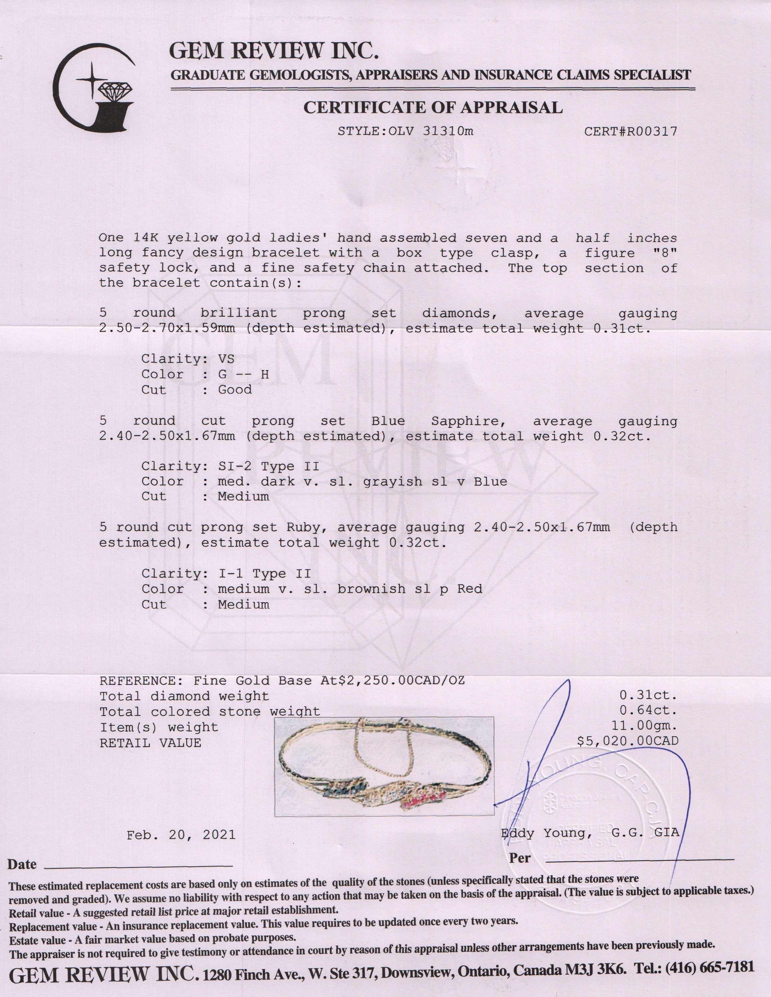 Ruby, Sapphire & Diamond Bracelet