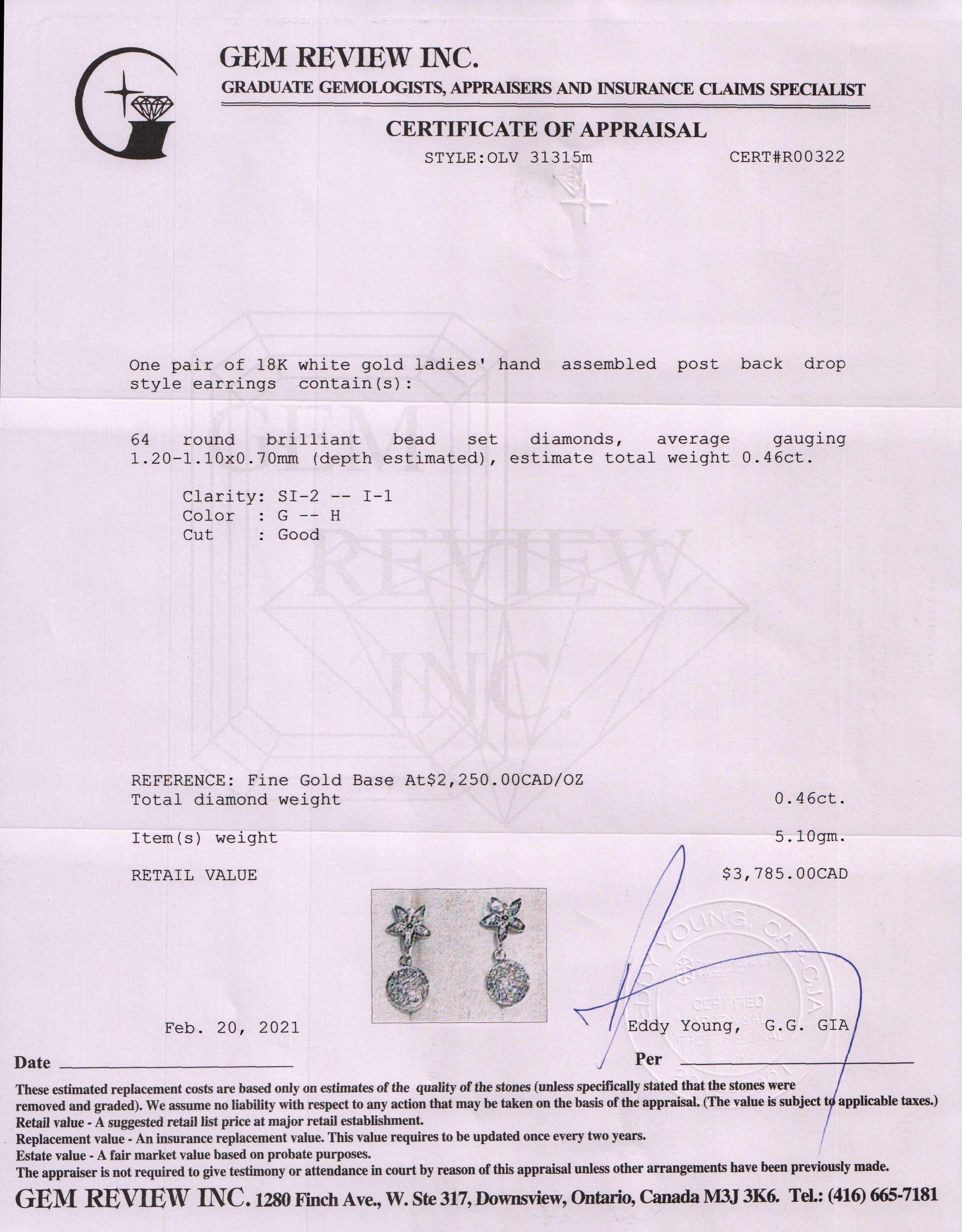 Pave Diamond Drop Earrings